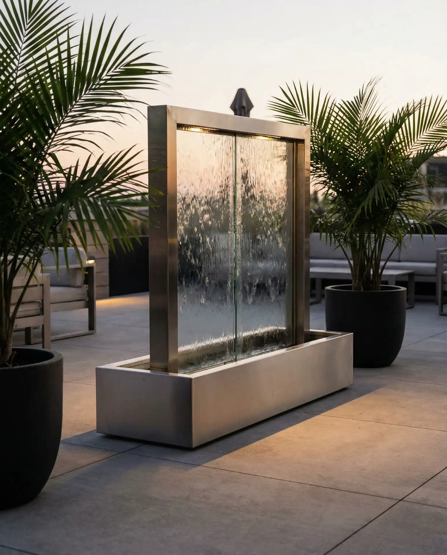 Metal and Glass Fountain for Contemporary Sparkle 2