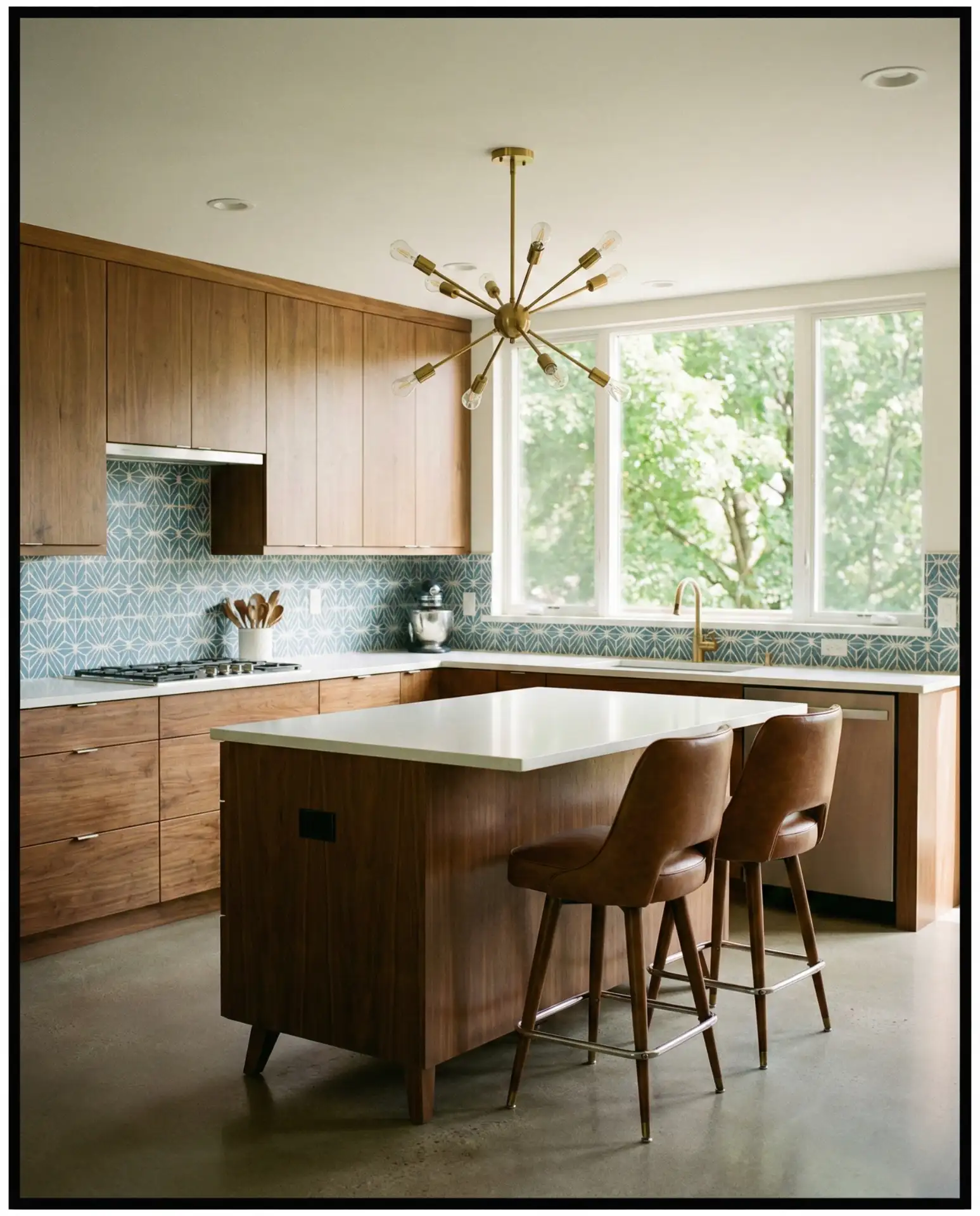 Mid Century Modern Walnut and White Contrast 1