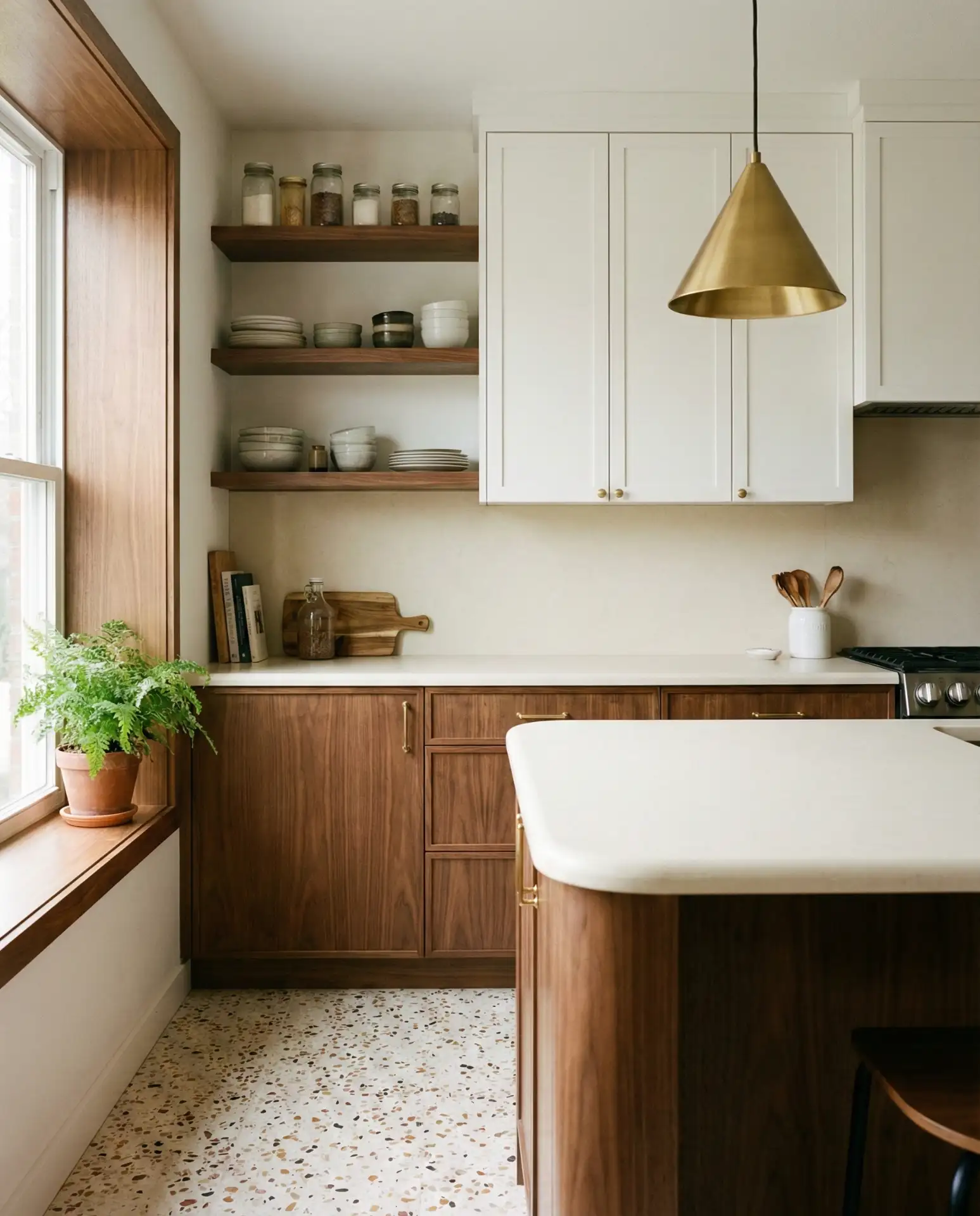 Mid Century Modern Walnut and White Contrast 2