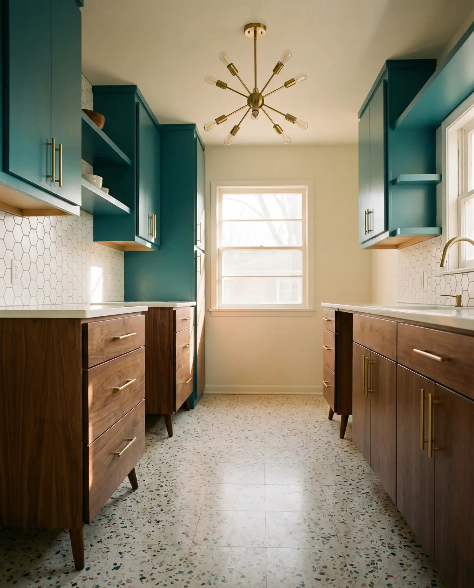 Mid-Century Modern with Walnut and Teal 2