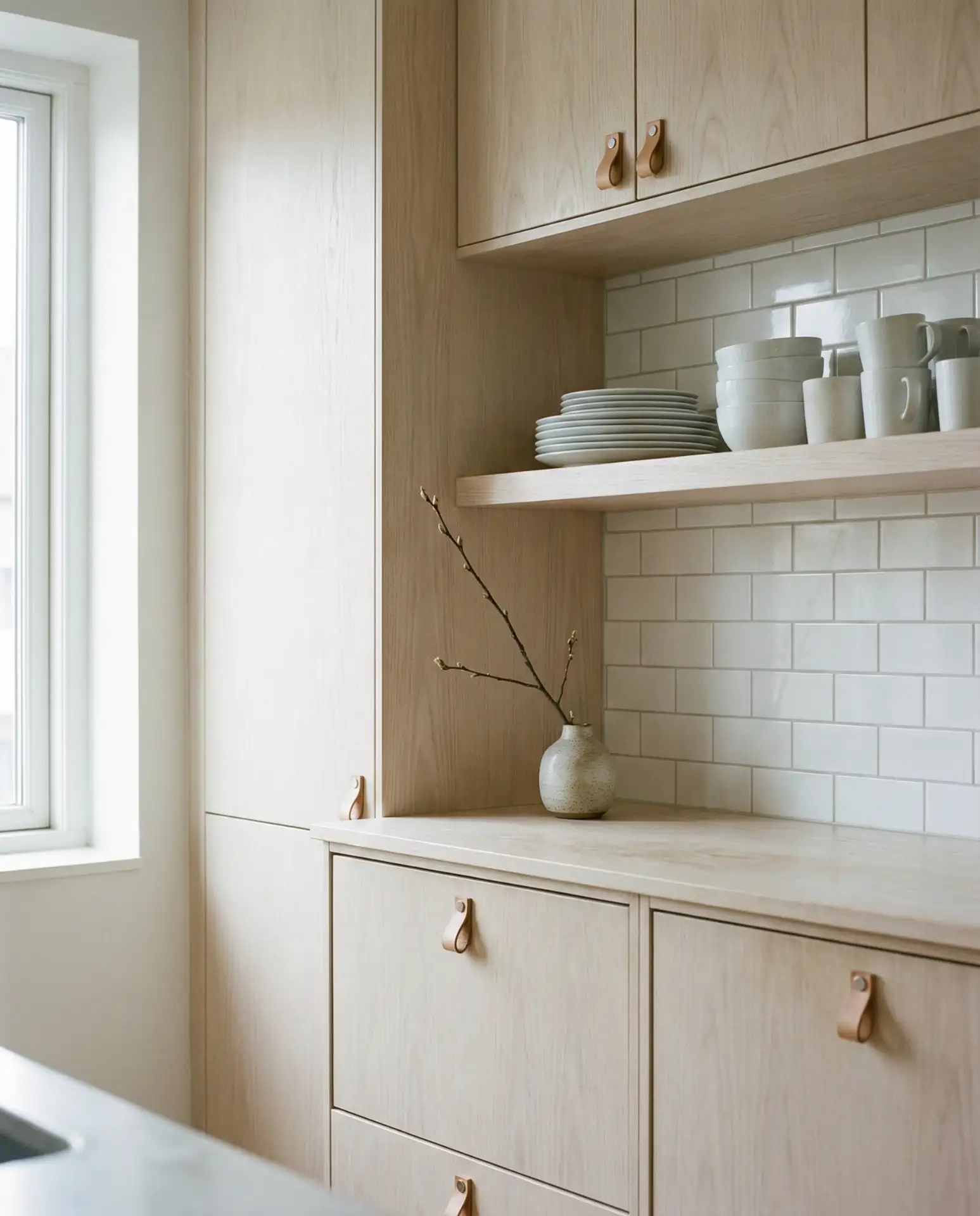 Minimal Scandinavian Galley with Pale Wood 2