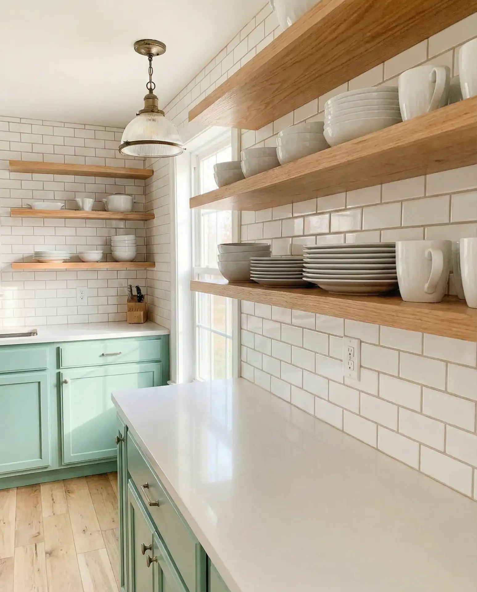 Mint Green with White Subway Tile 2