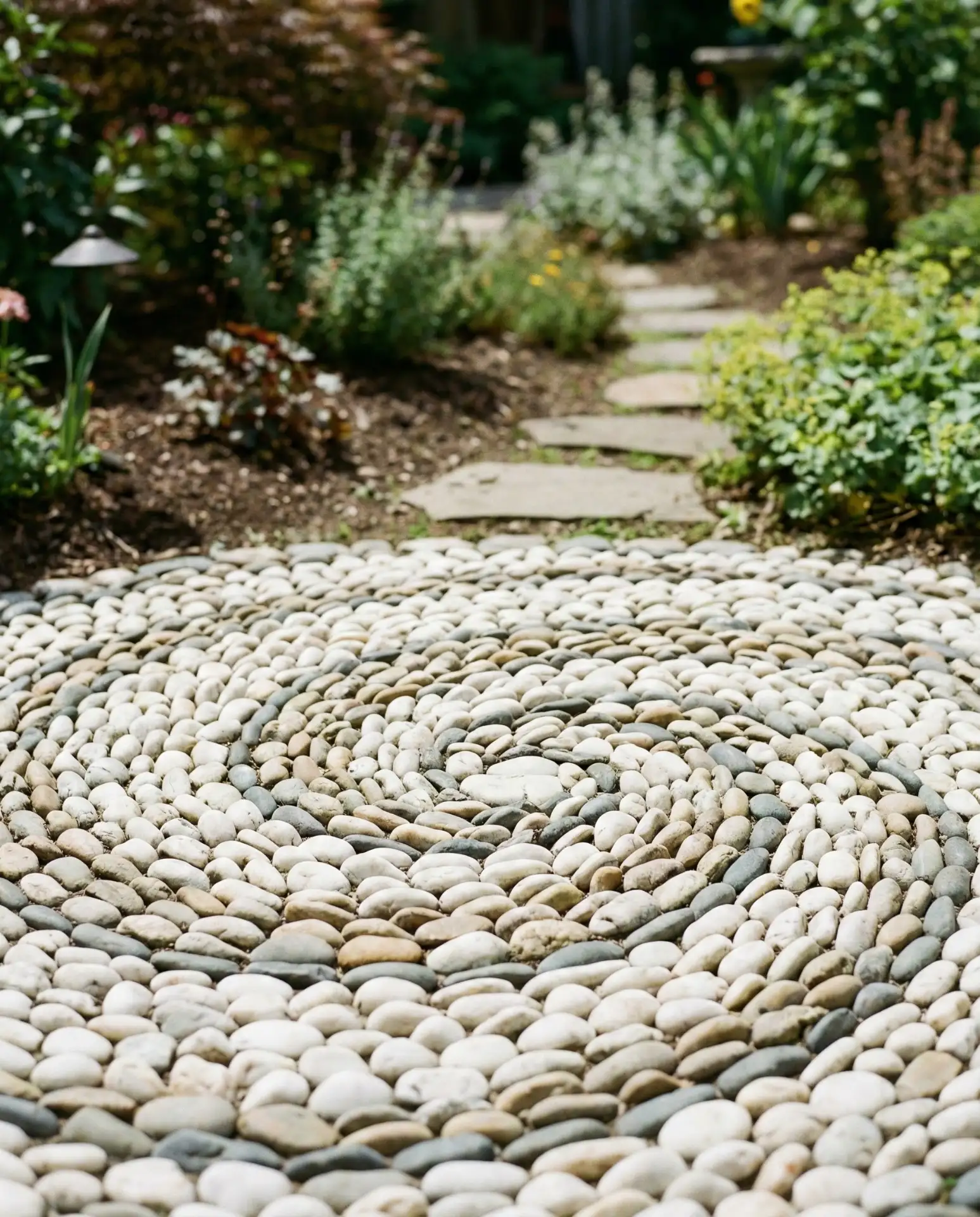 Mixed-Color River Rock Mosaic 1