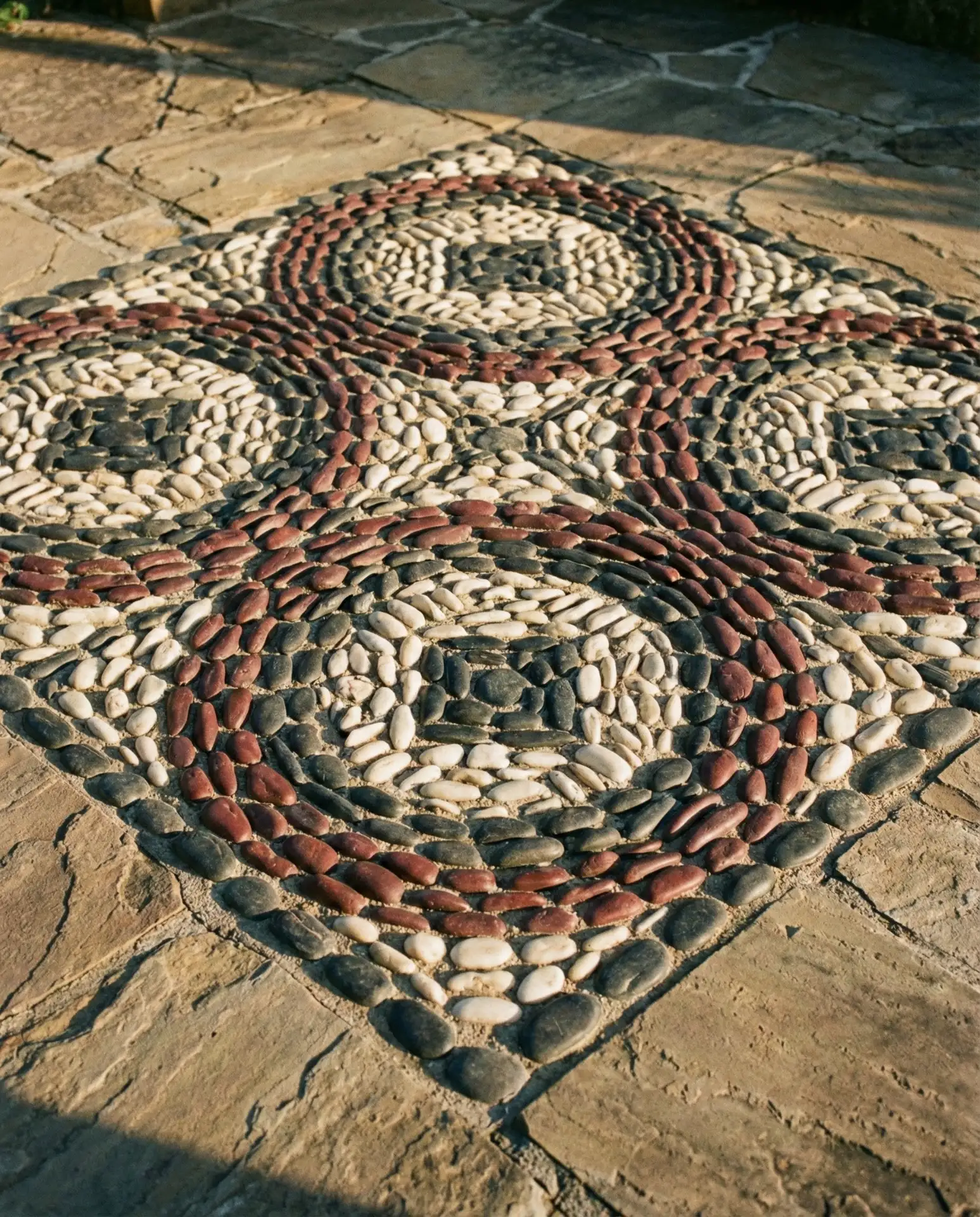 Mixed-Color River Rock Mosaic 2