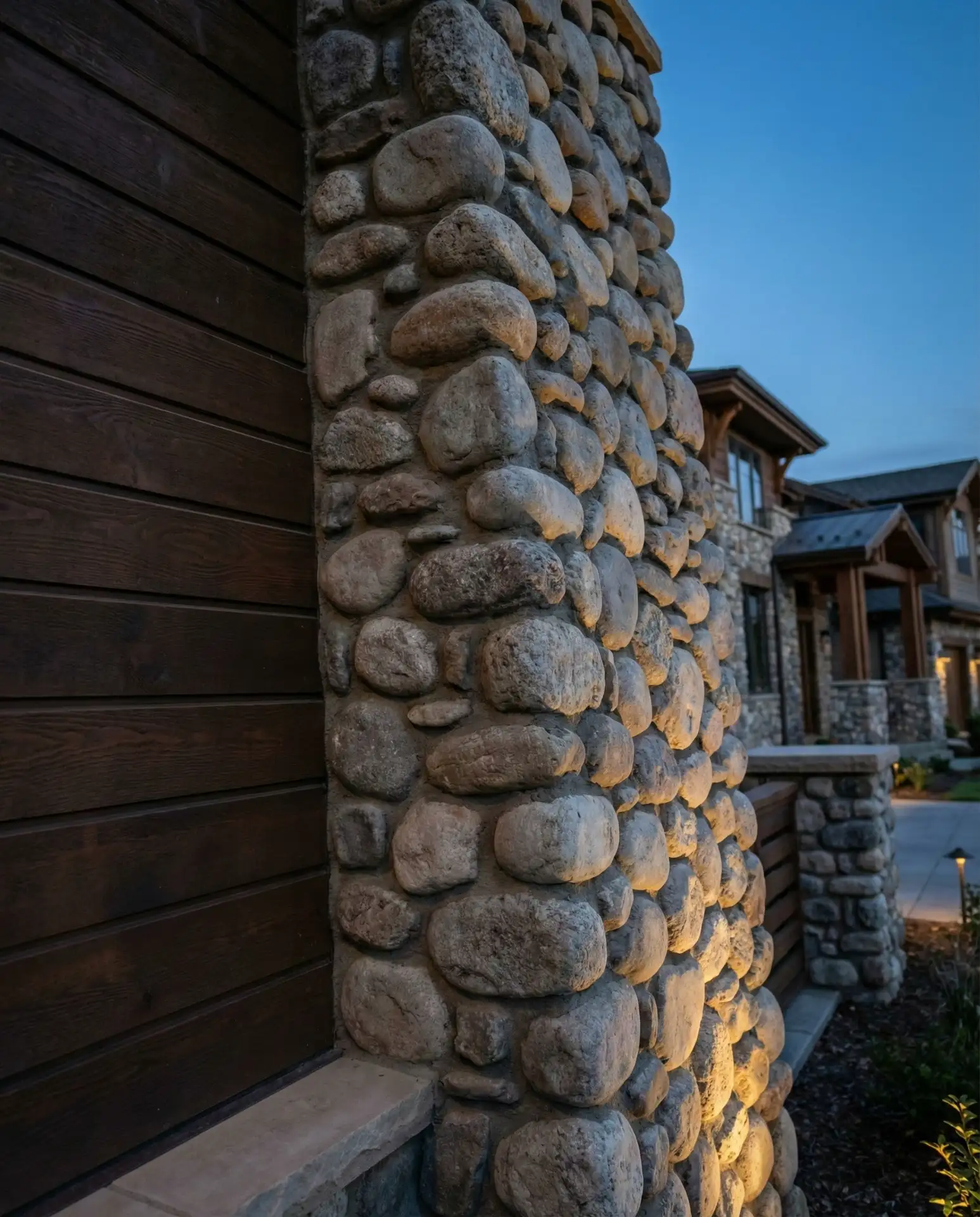 Mixed-Material Fence with Stone Columns and Wood Infill 2
