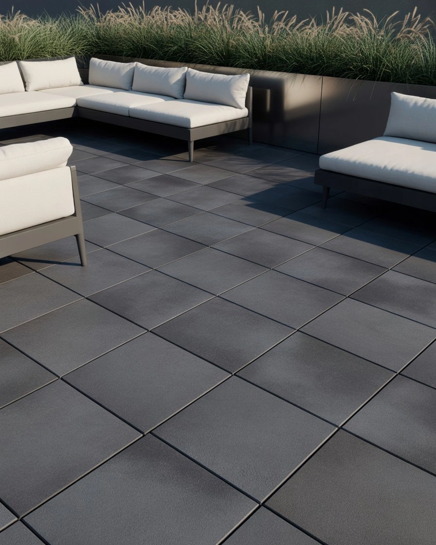 Modern Black Paver Patio 1