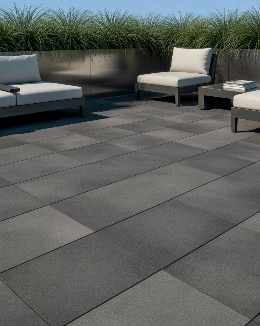 Modern Black Paver Patio 2