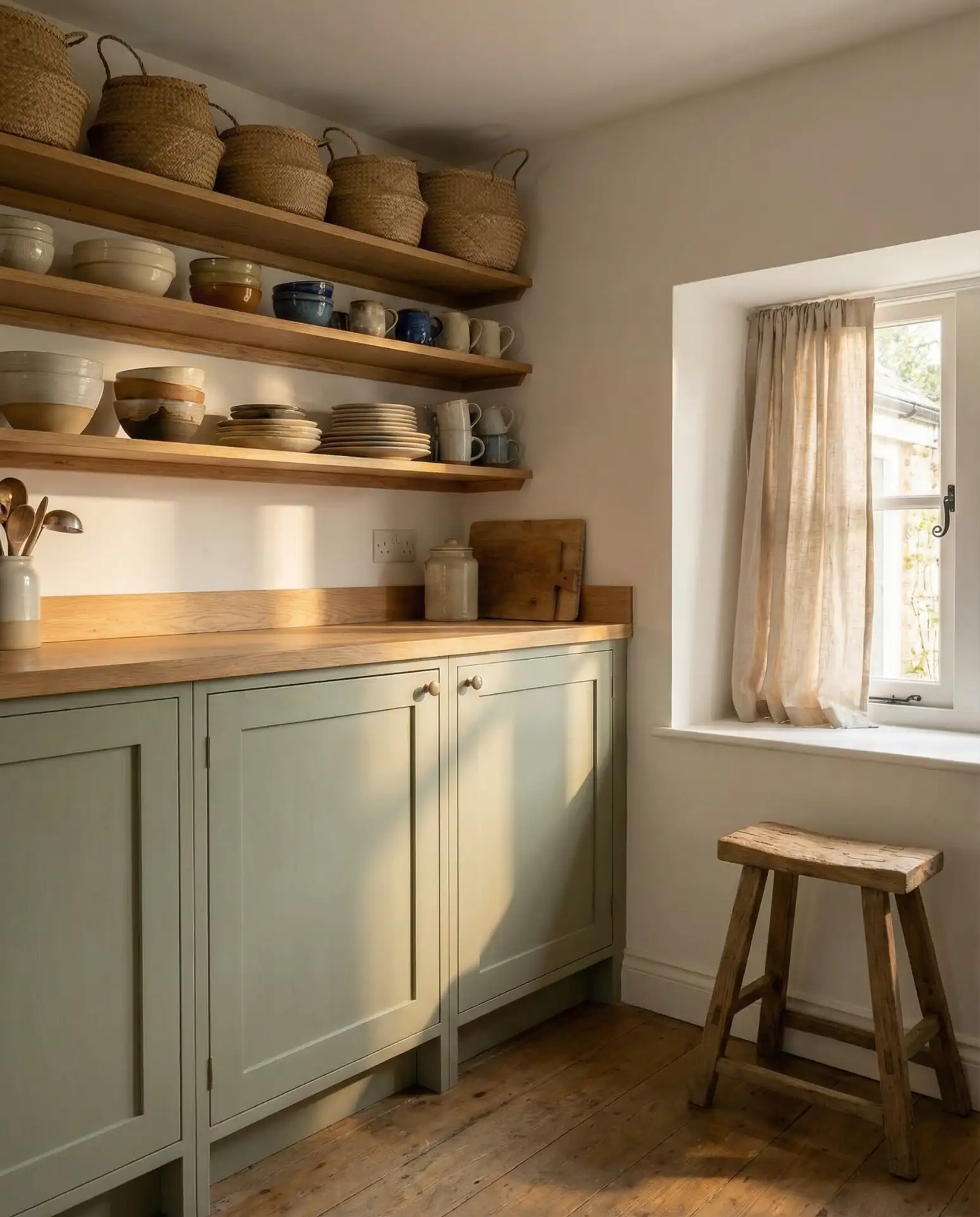 Modern Light Green with Terrazzo Backsplash 1