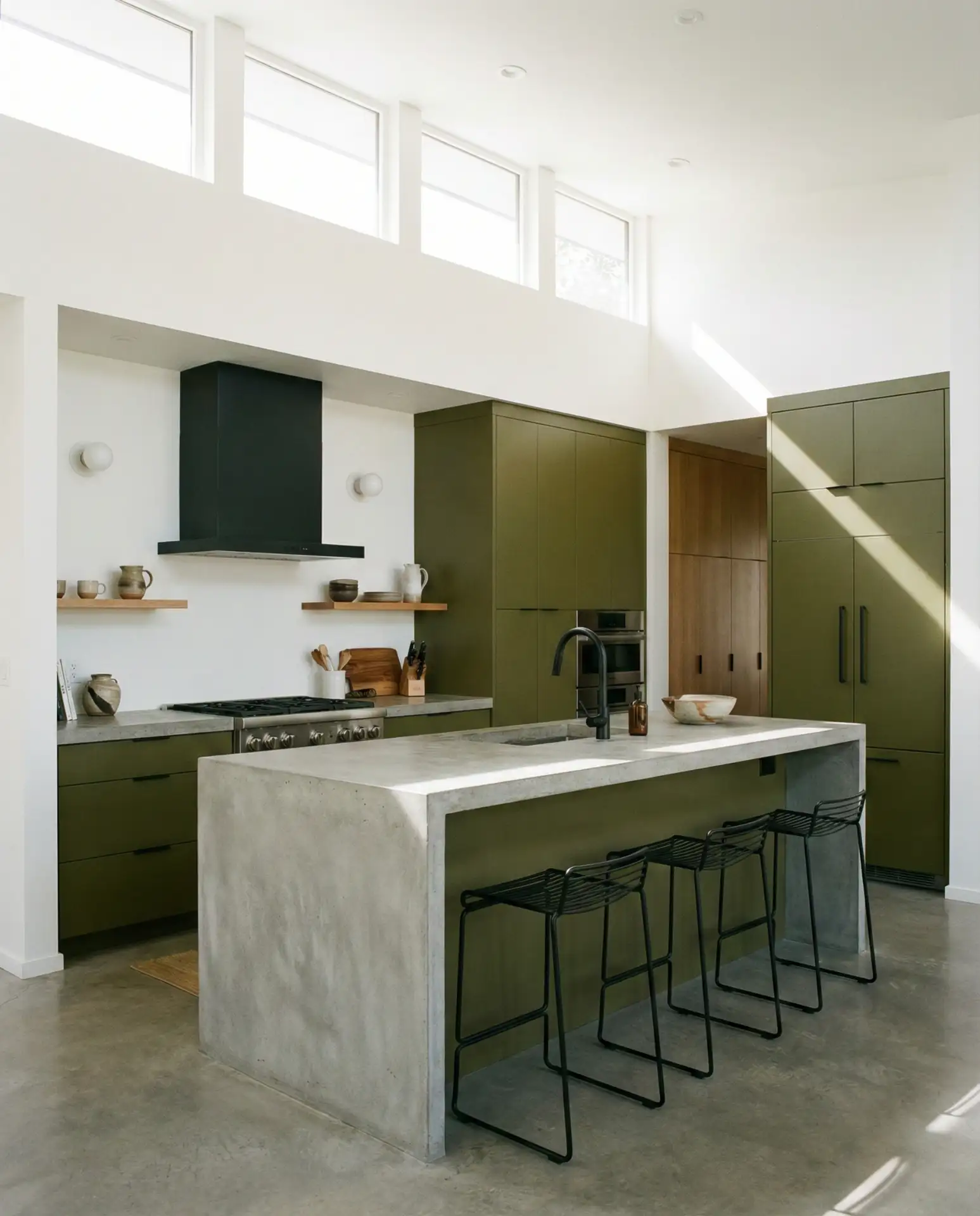 Modern Olive with Concrete Countertops 2