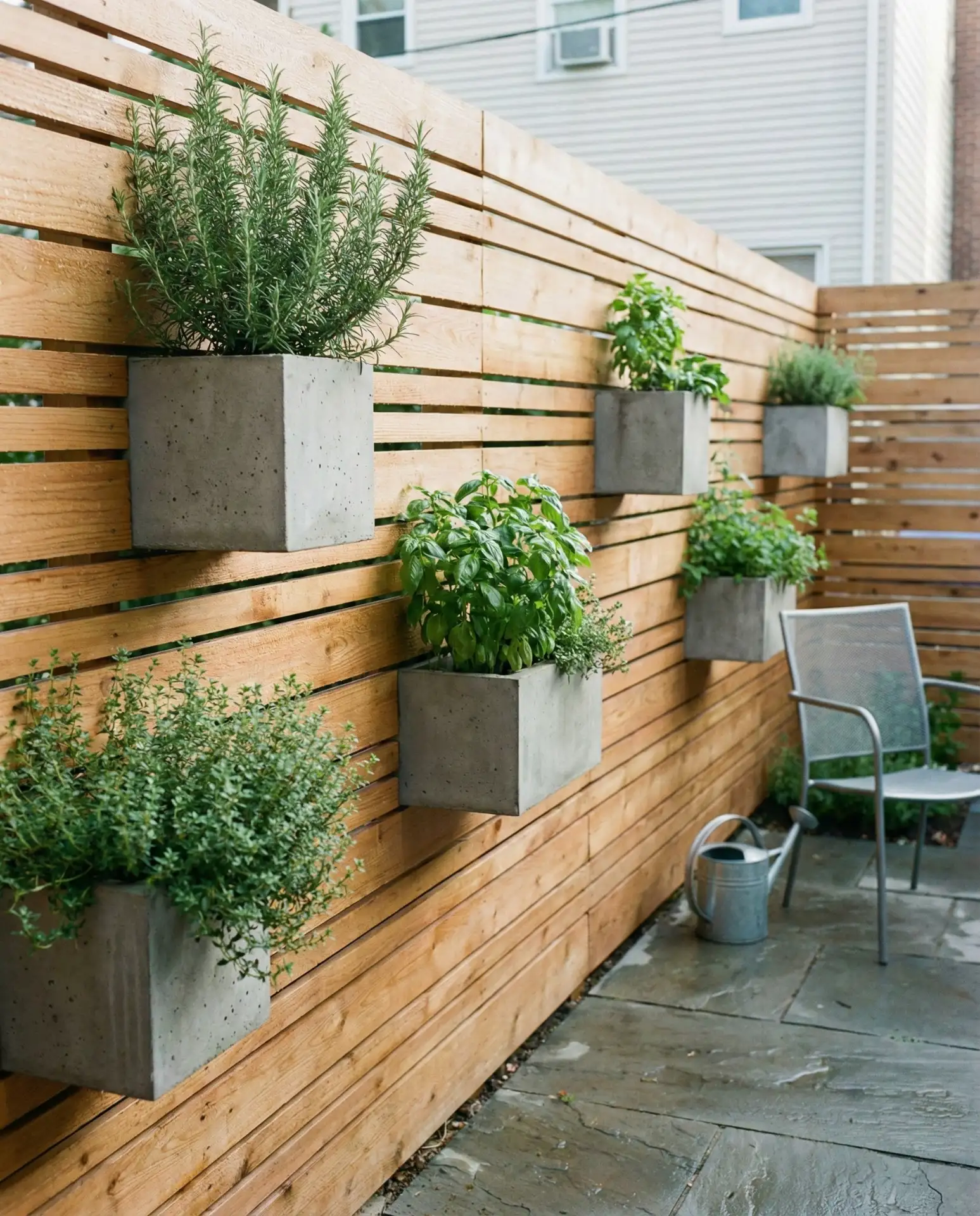 Modern Slatted Cube Planters 1