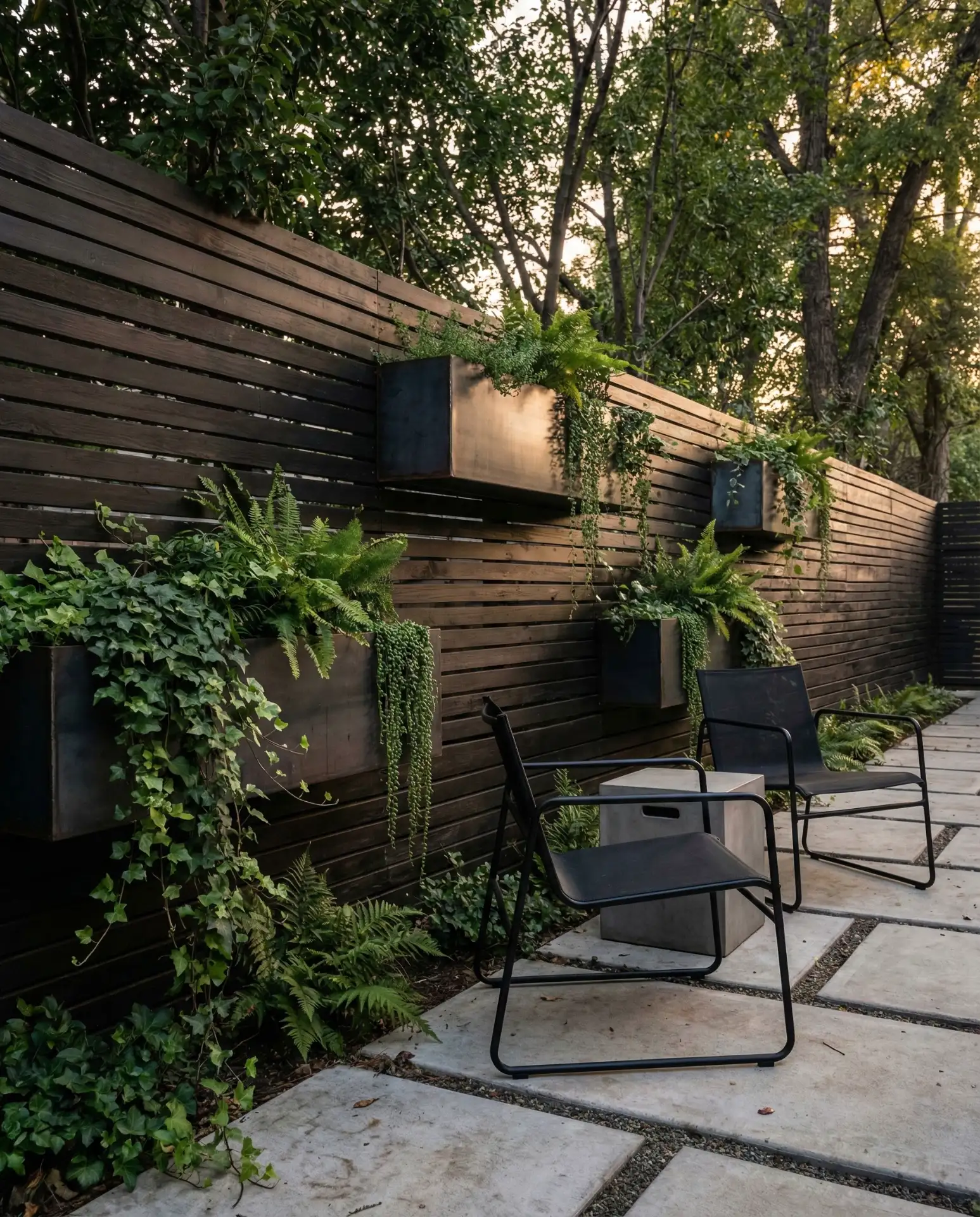 Modern Slatted Cube Planters 2