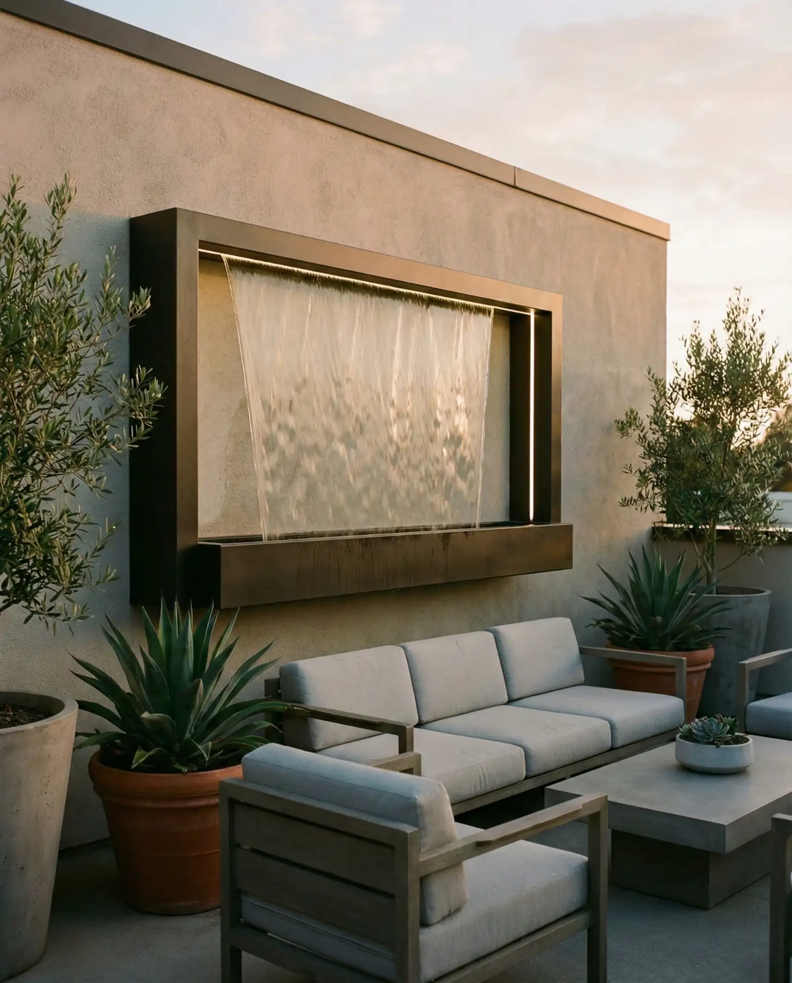 Modern Wall-Mounted Fountain for Compact Patios 1