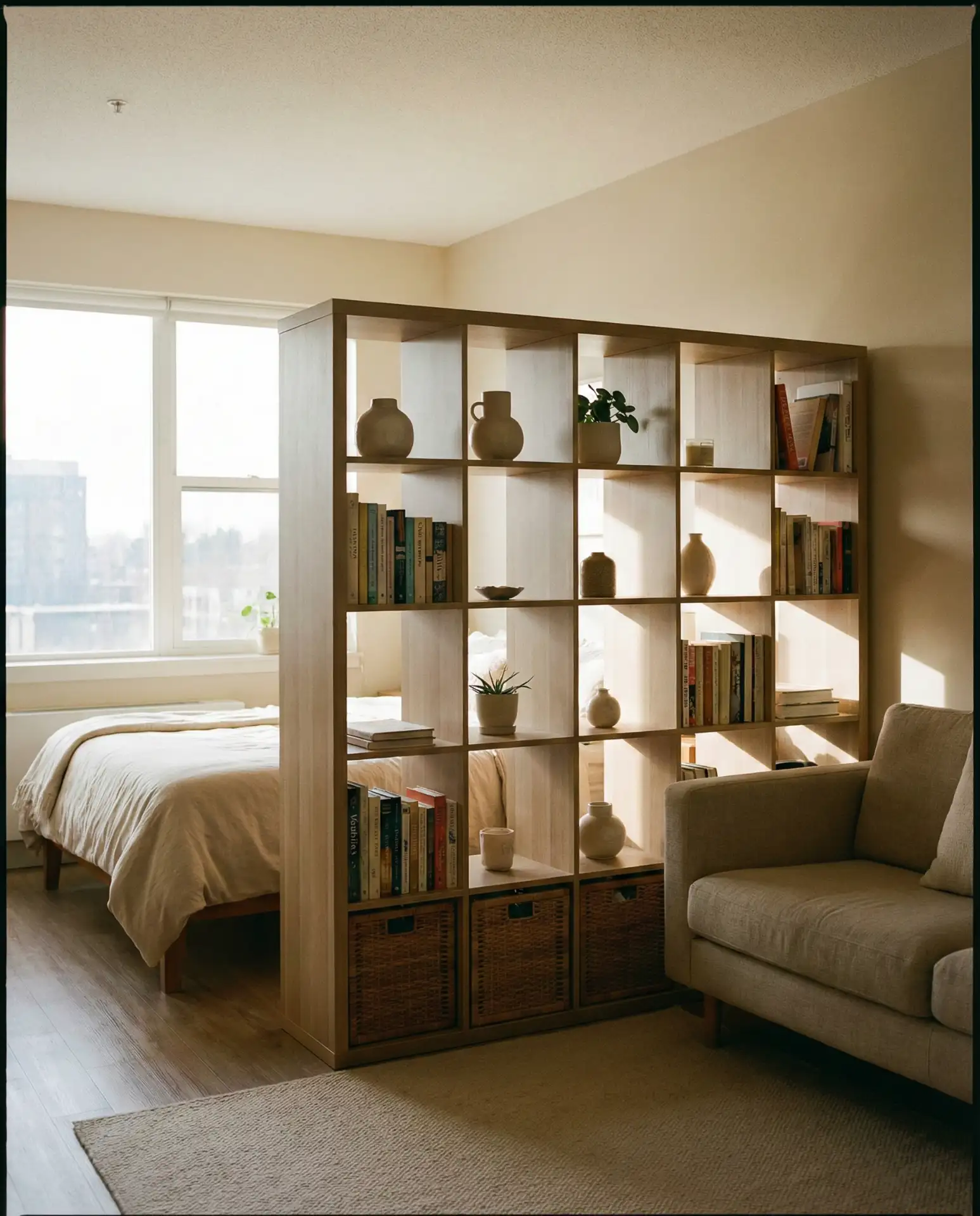 Modular Shelving Units as Room Dividers 1