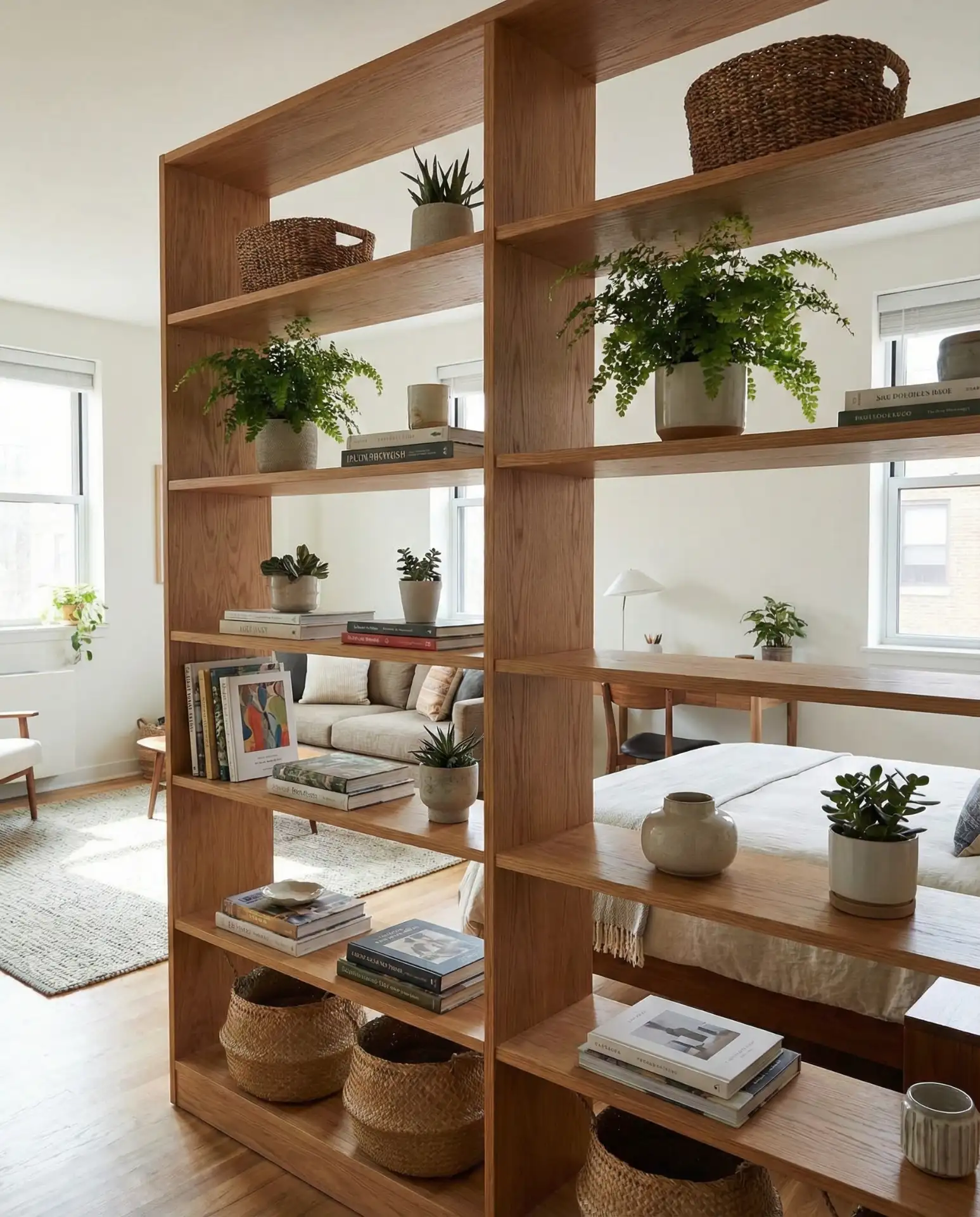 Modular Shelving Units as Room Dividers 2