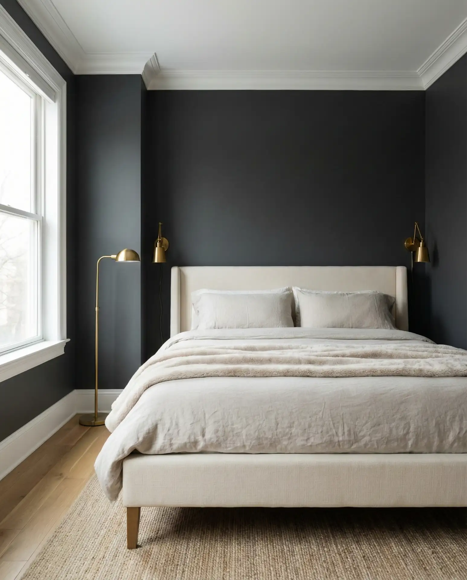 Moody Dark Walls with Contrasting Trim 1