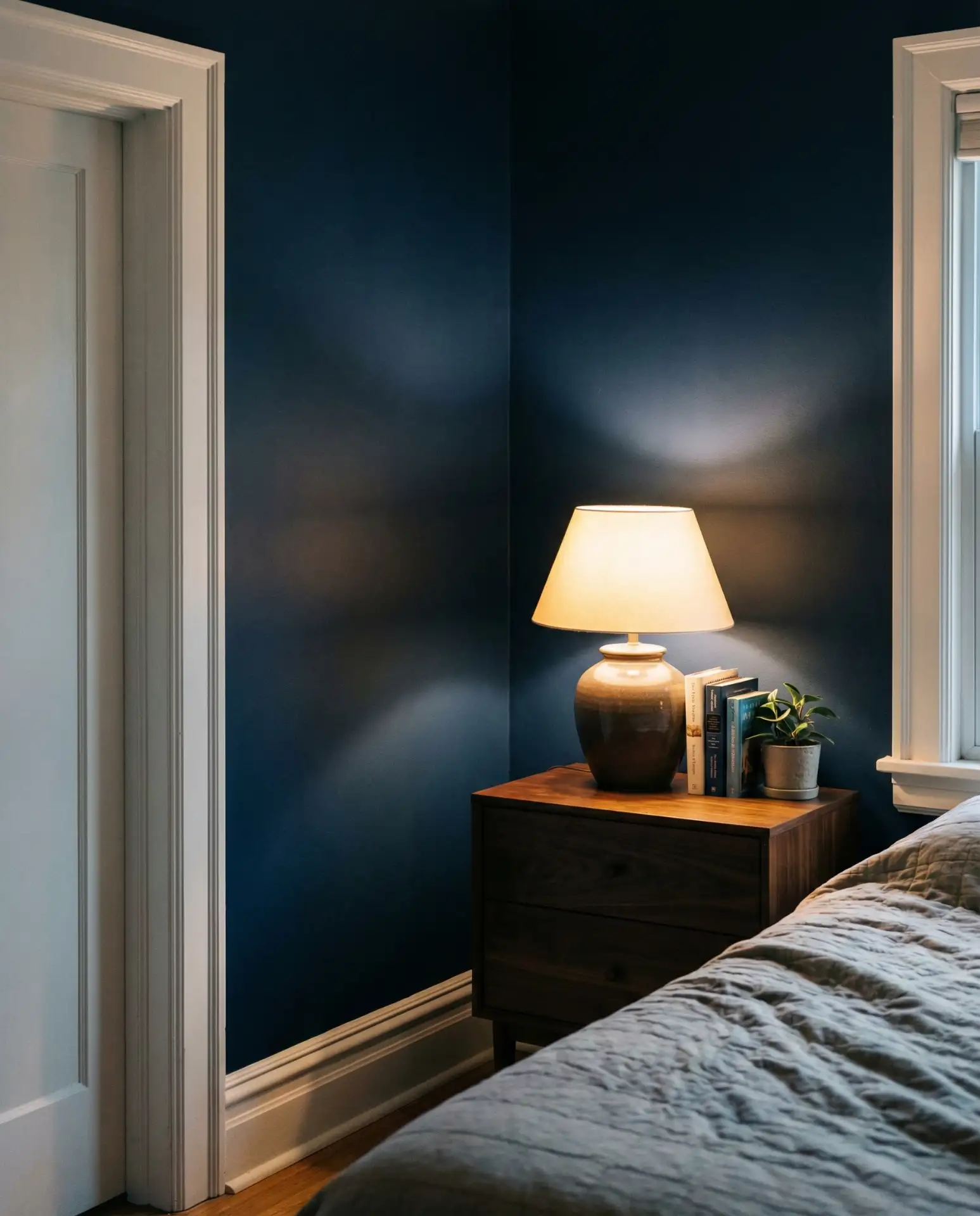 Moody Dark Walls with Contrasting Trim 2