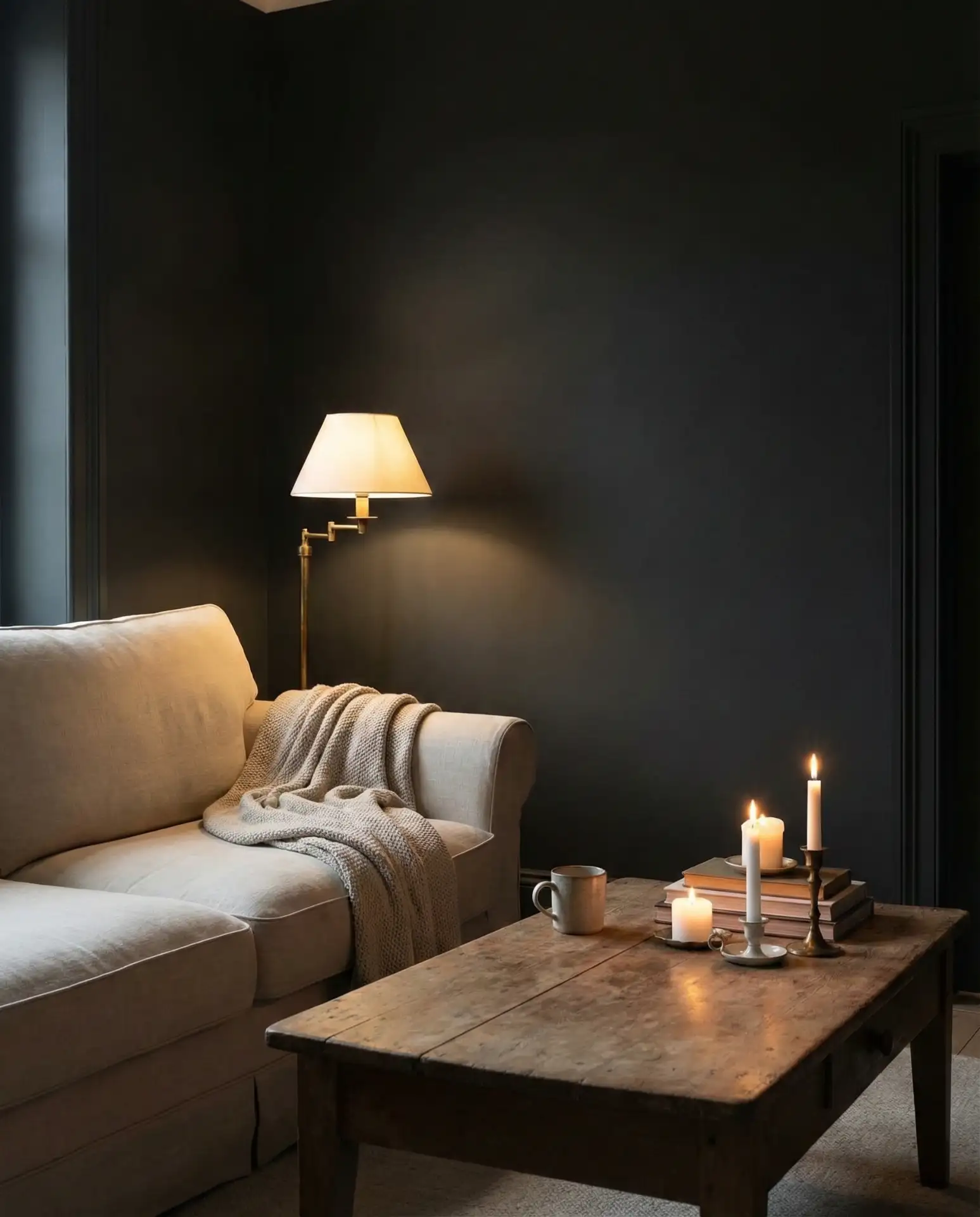 Moody Dark Walls with Warm Lighting 2