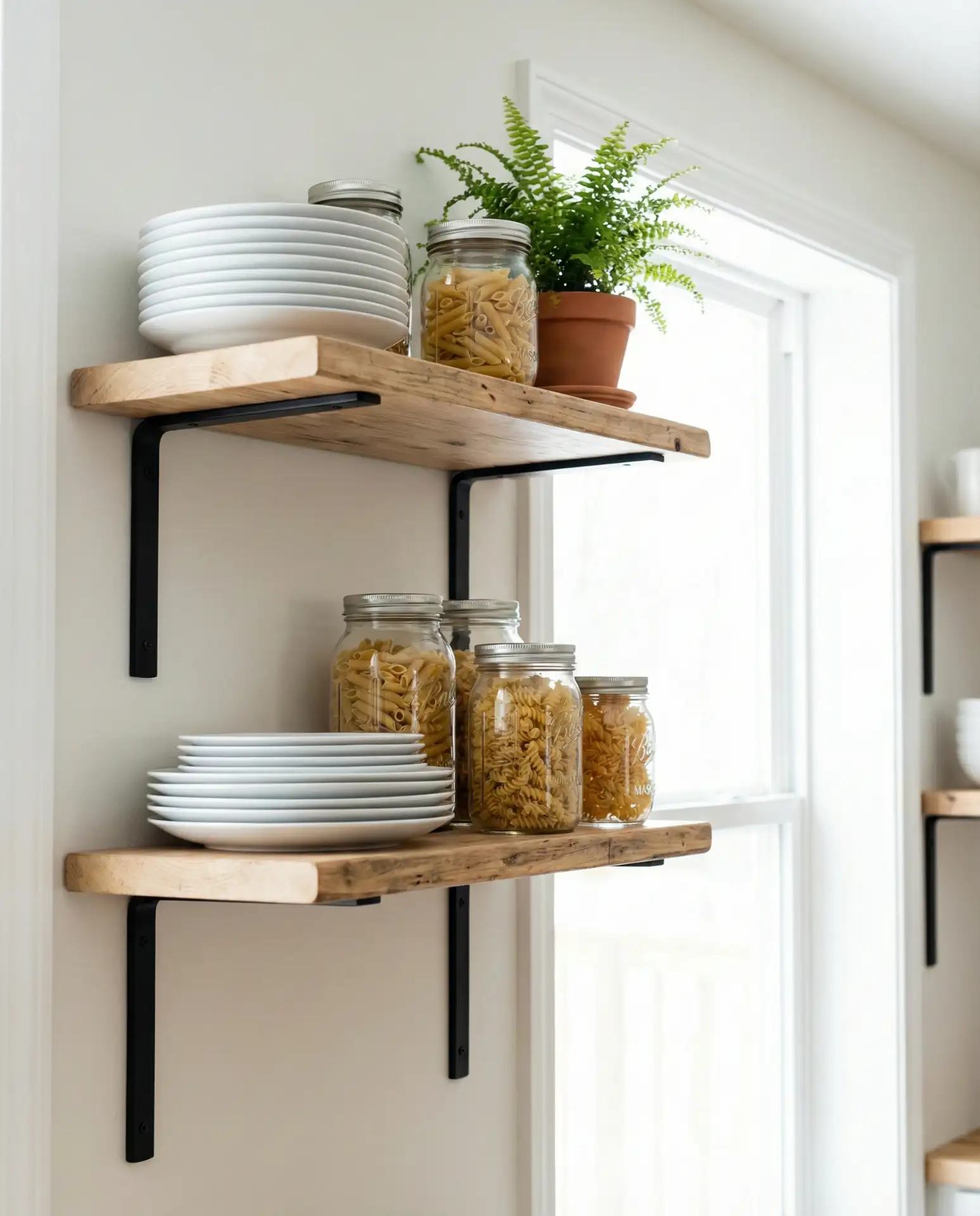 Natural Wood Open Shelving 2