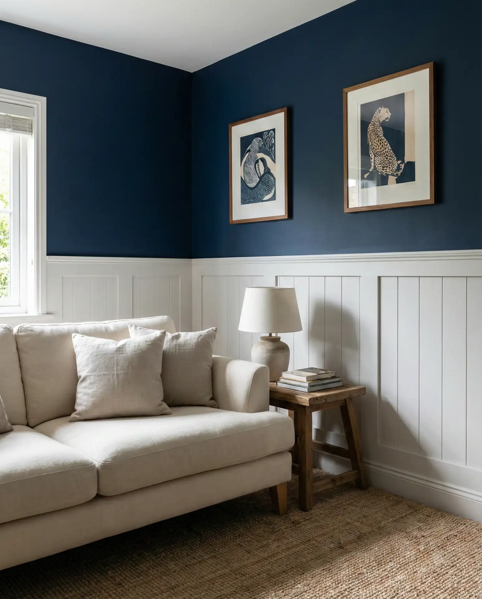 Navy Blue with White Wainscoting 2