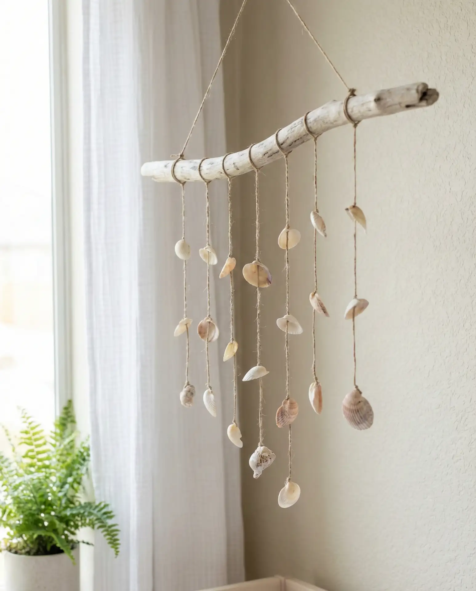Ocean-Inspired Mobile with Driftwood and Shells 2