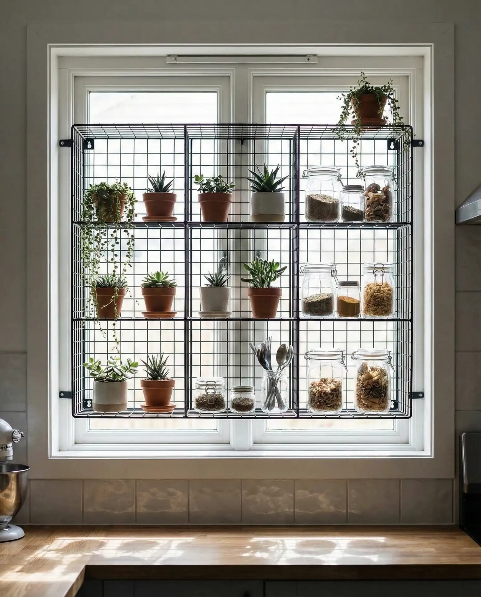Open Grid Shelving for Plants and Glassware 2
