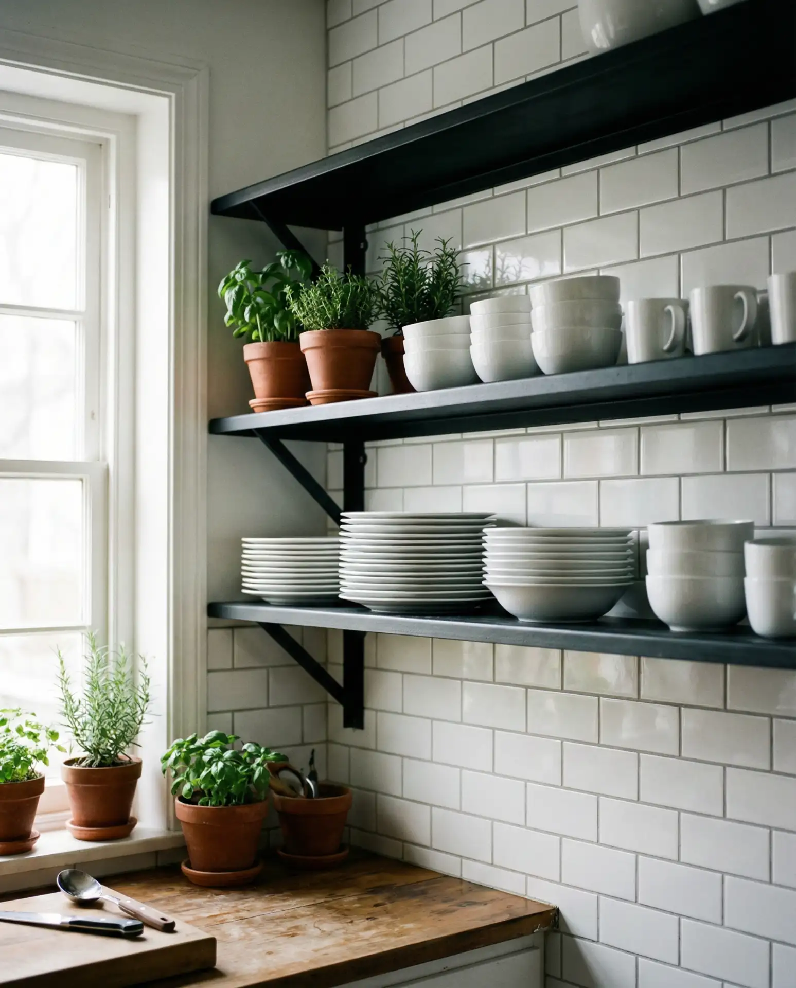 Open Shelving in Black Metal Frames 2