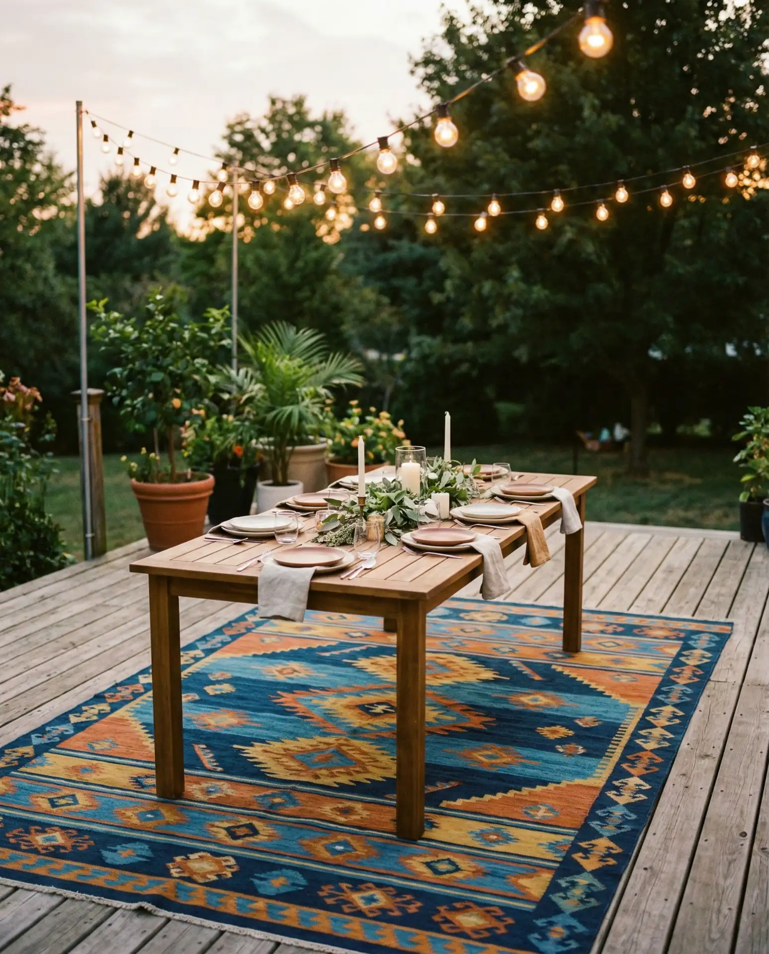 Outdoor Rug Defining a Dining Zone 2