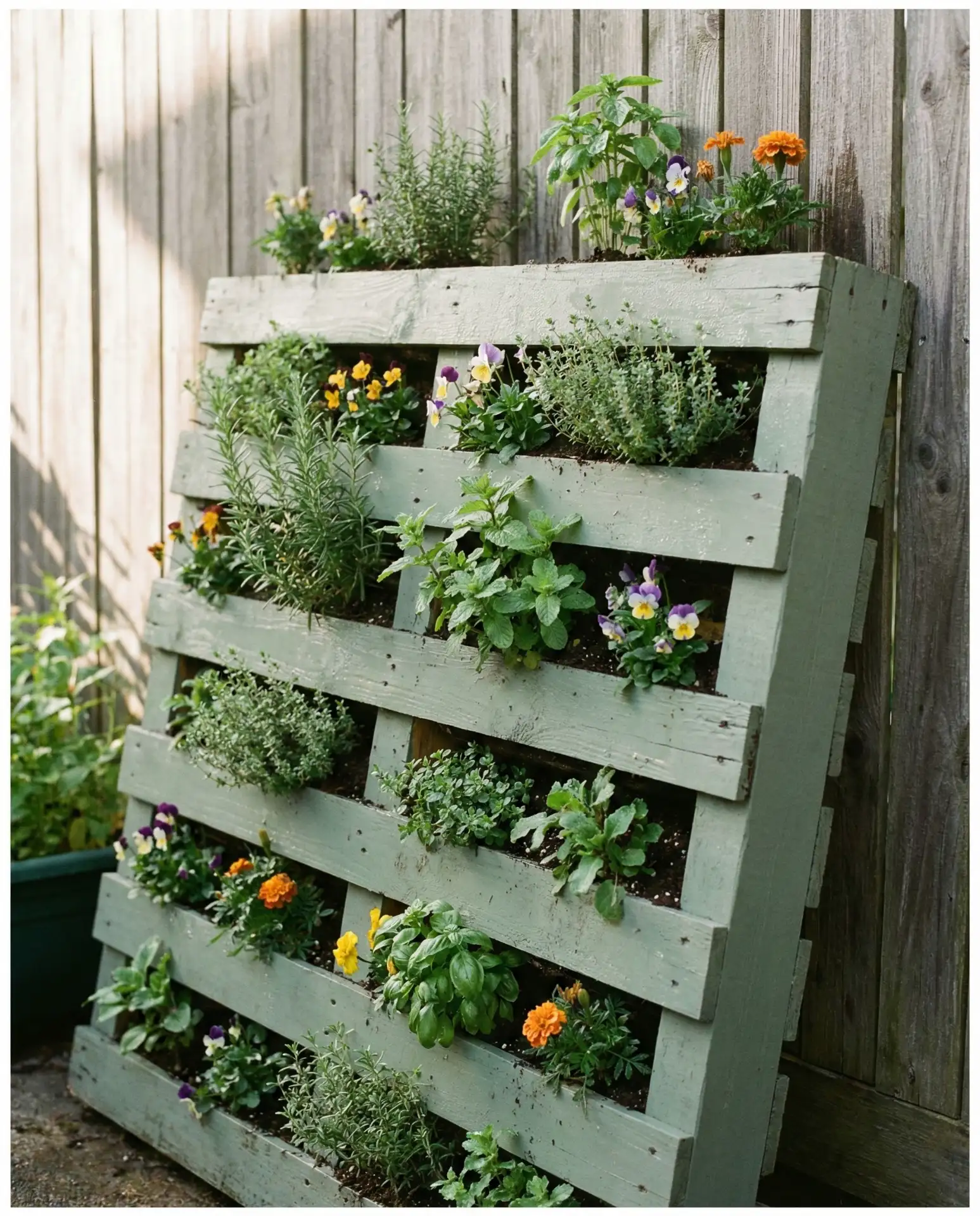 Painted Pallet Vertical Garden 1