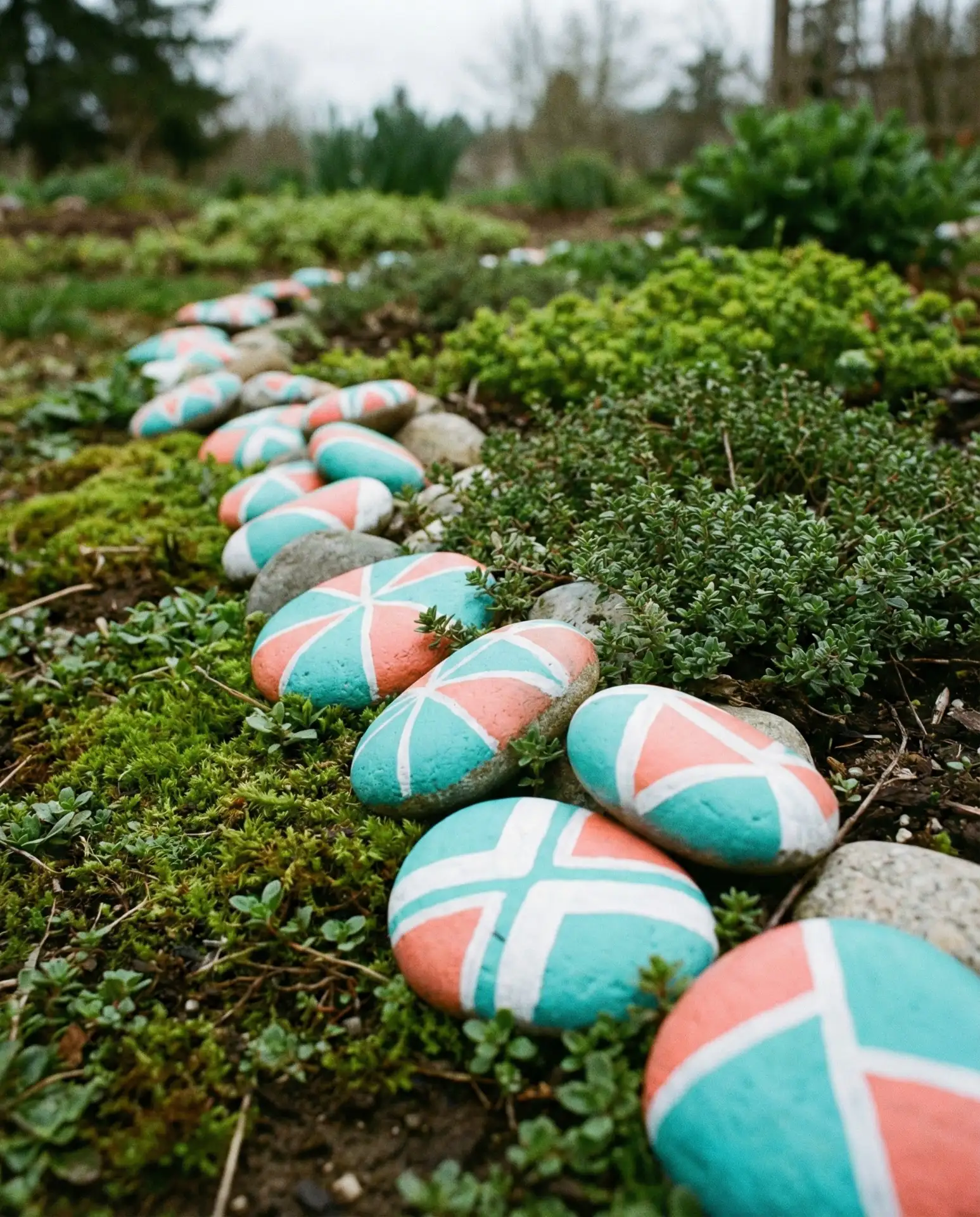 Painted Rock Garden Border 1