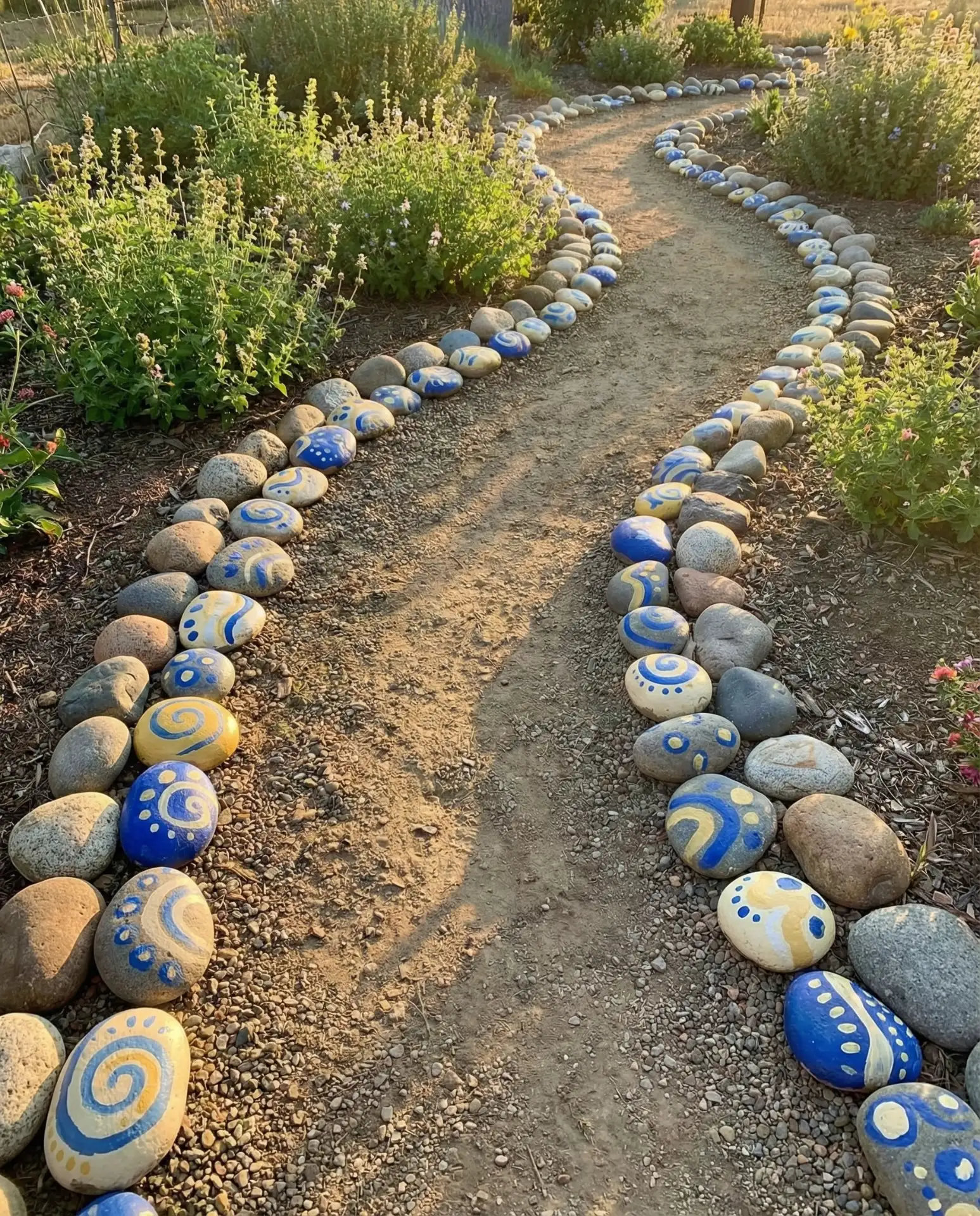 Painted Rock Garden Border 2