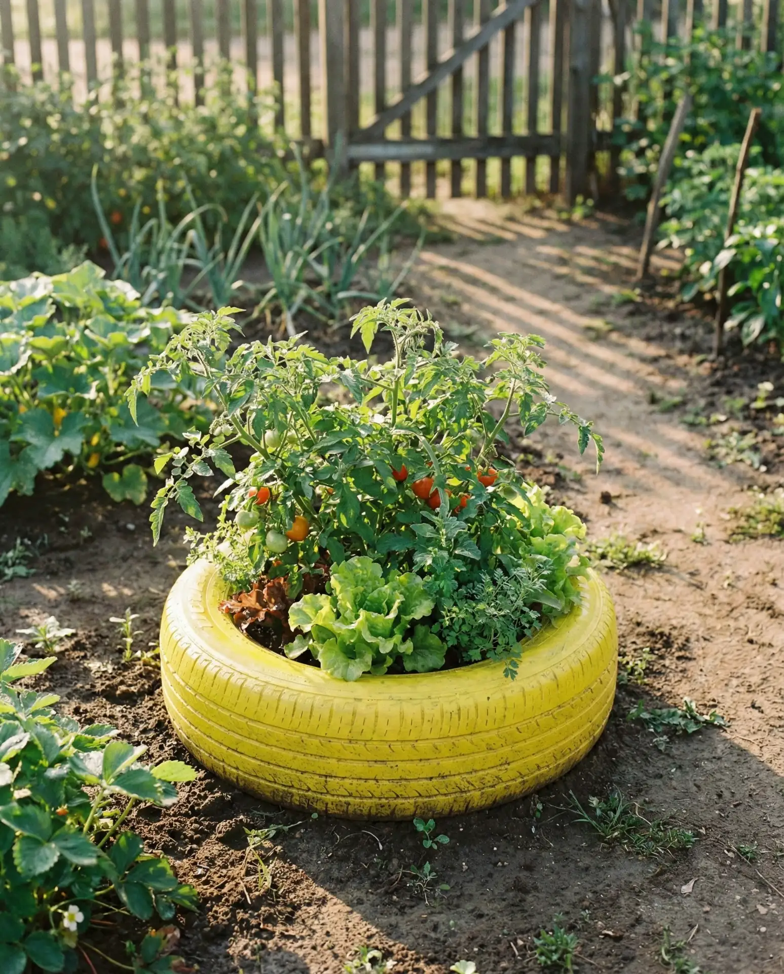 Painted Tire Planters 2