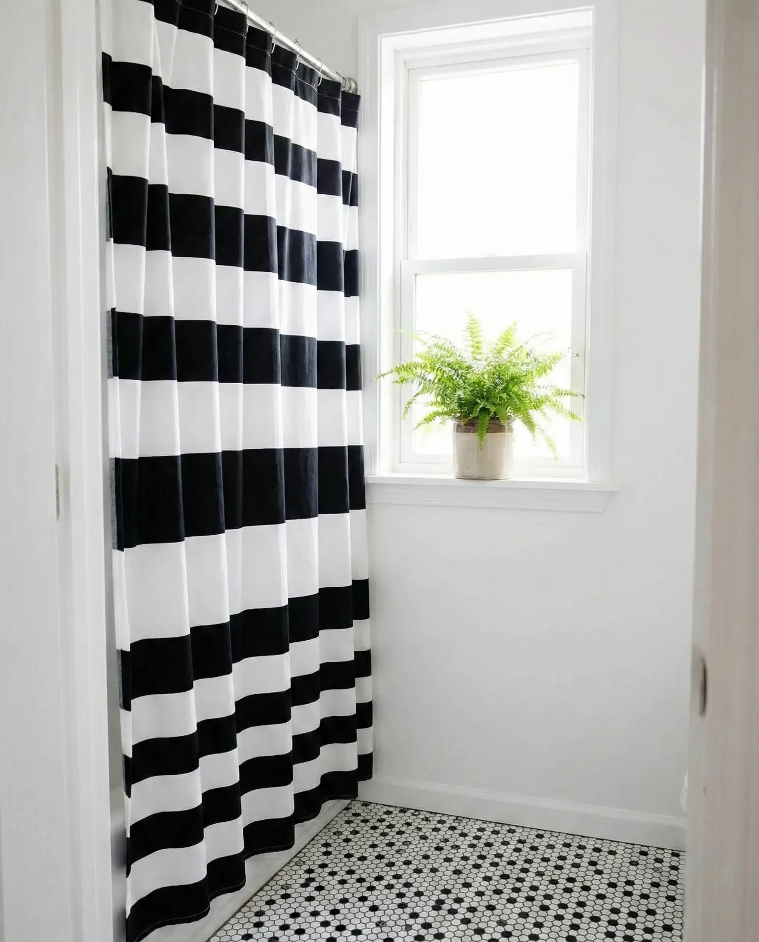 Patterned Shower Curtain as Statement Piece 1