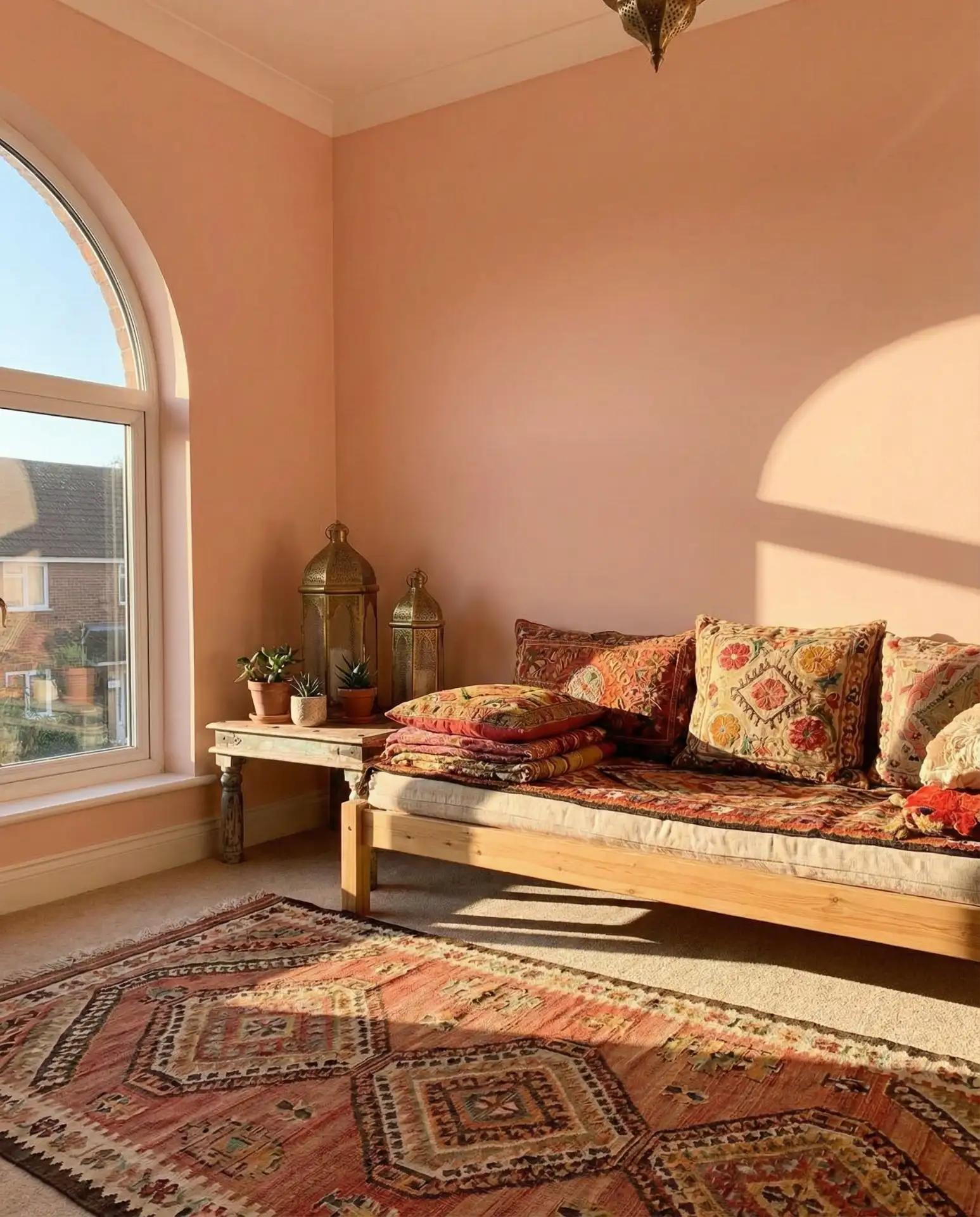 Peachy Pink in an Indian-Inspired Interior 1