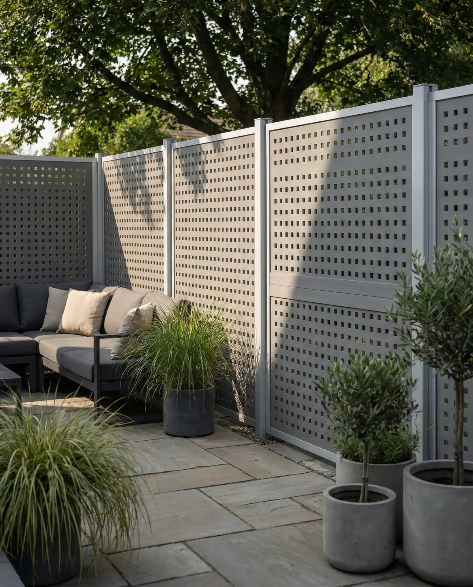 Perforated Composite Fence with Modern Pattern 2