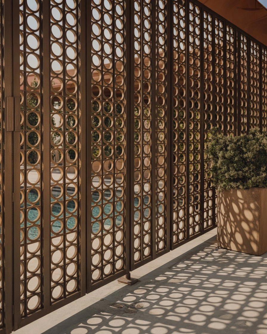 Perforated Metal Panels in Bronze Finish 1