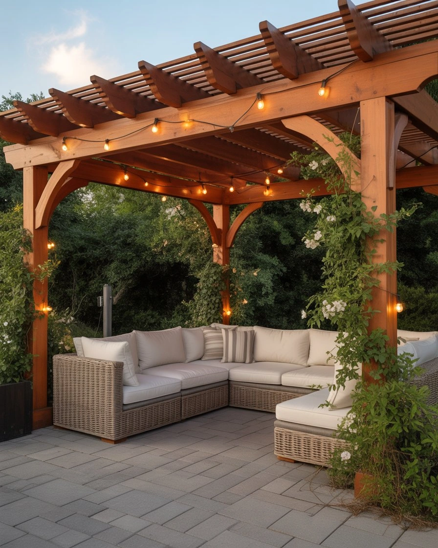 Pergola-Covered Paver Patio 1