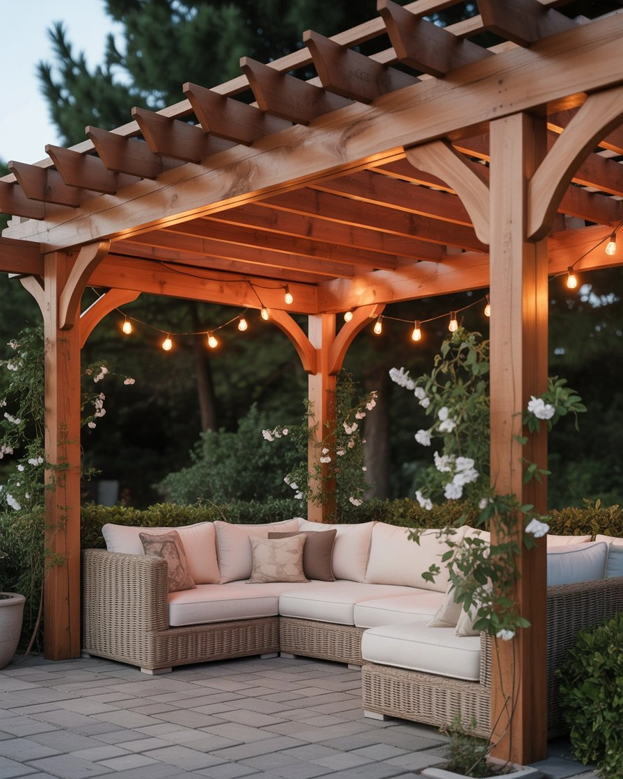 Pergola-Covered Paver Patio 2