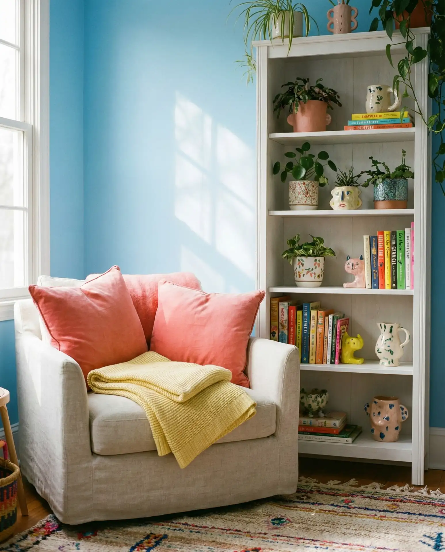 Pink, Blue, and Yellow Playroom-Style Living Room 2