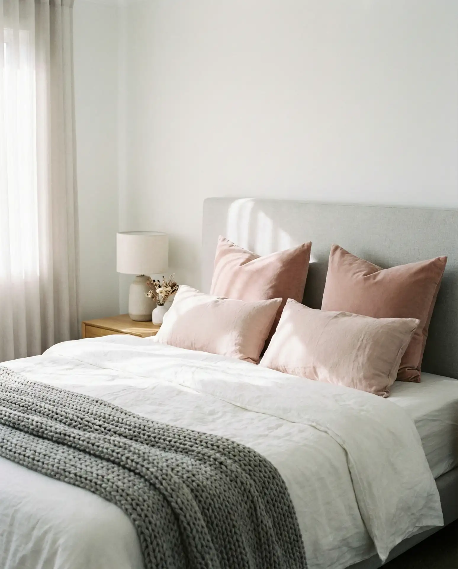 Pink, Grey, and White Bedroom 2