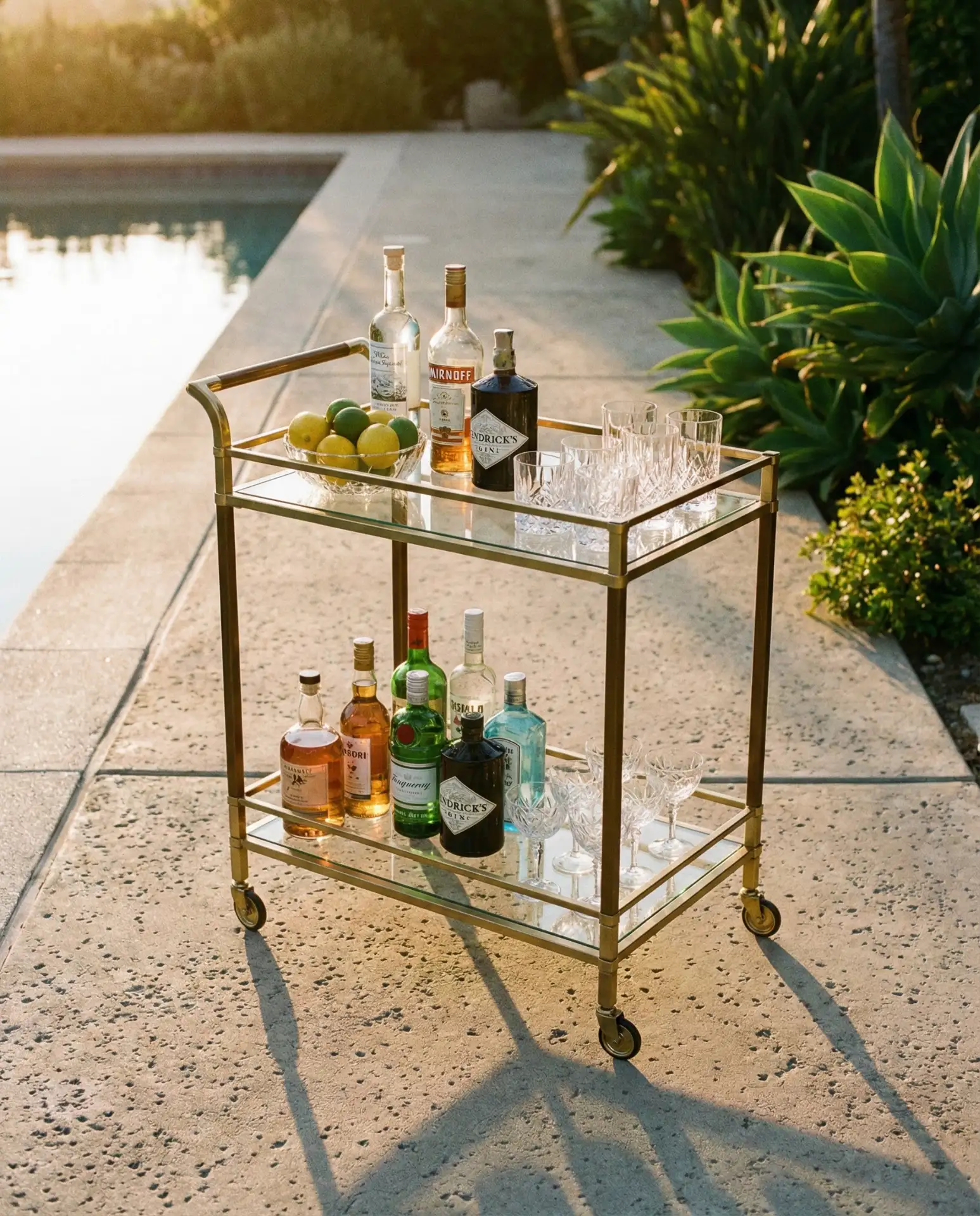 Portable Rolling Bar Cart for Flexible Entertaining 1