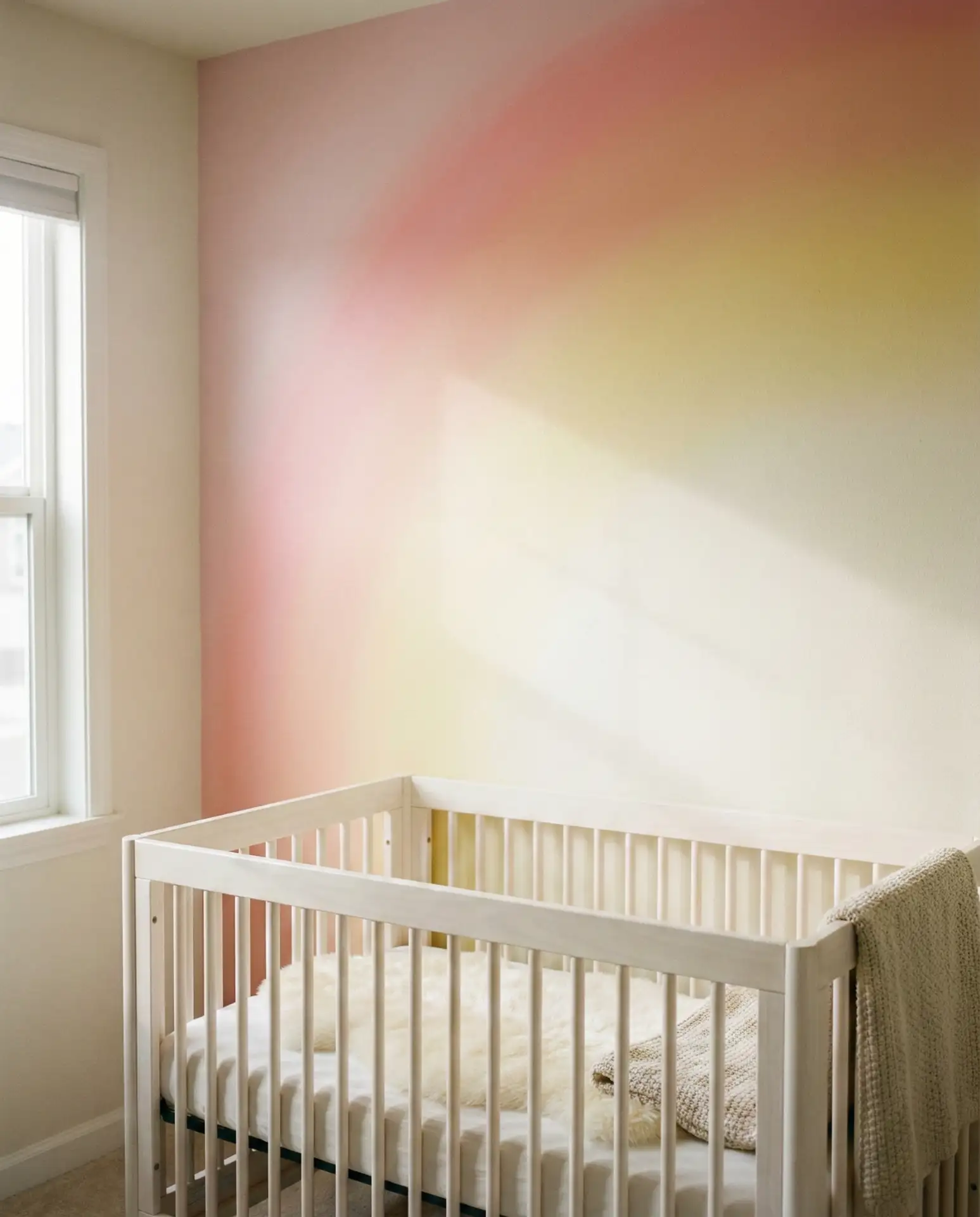 Rainbow Gradient Painted Accent Wall 1