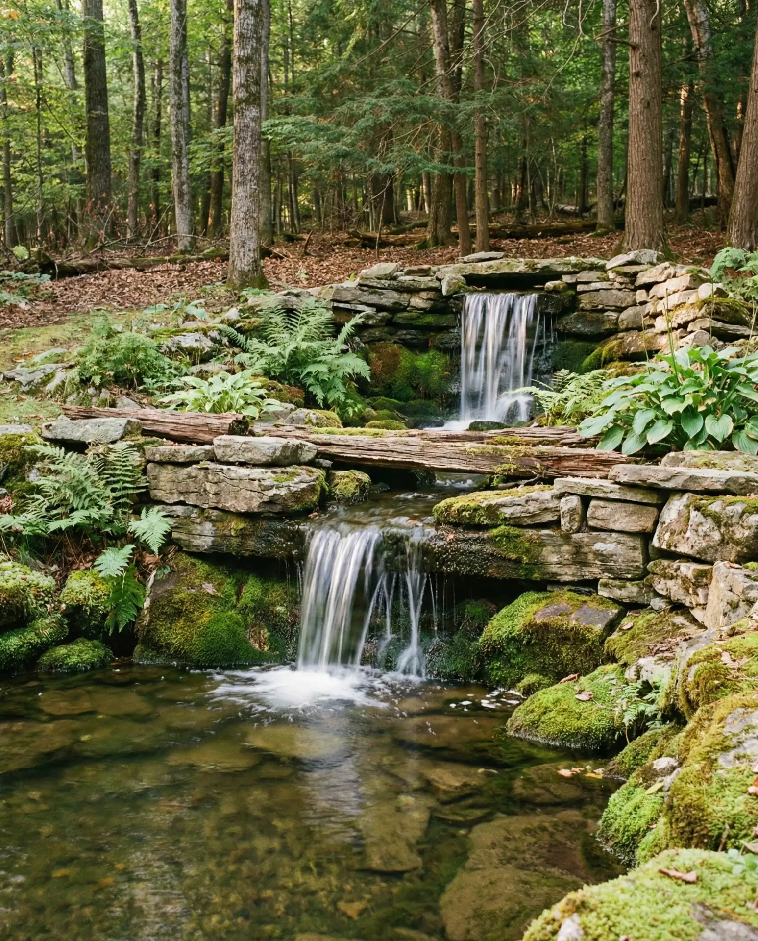 Rock and Cedar Waterfall Fountain for Natural Backdrops 1