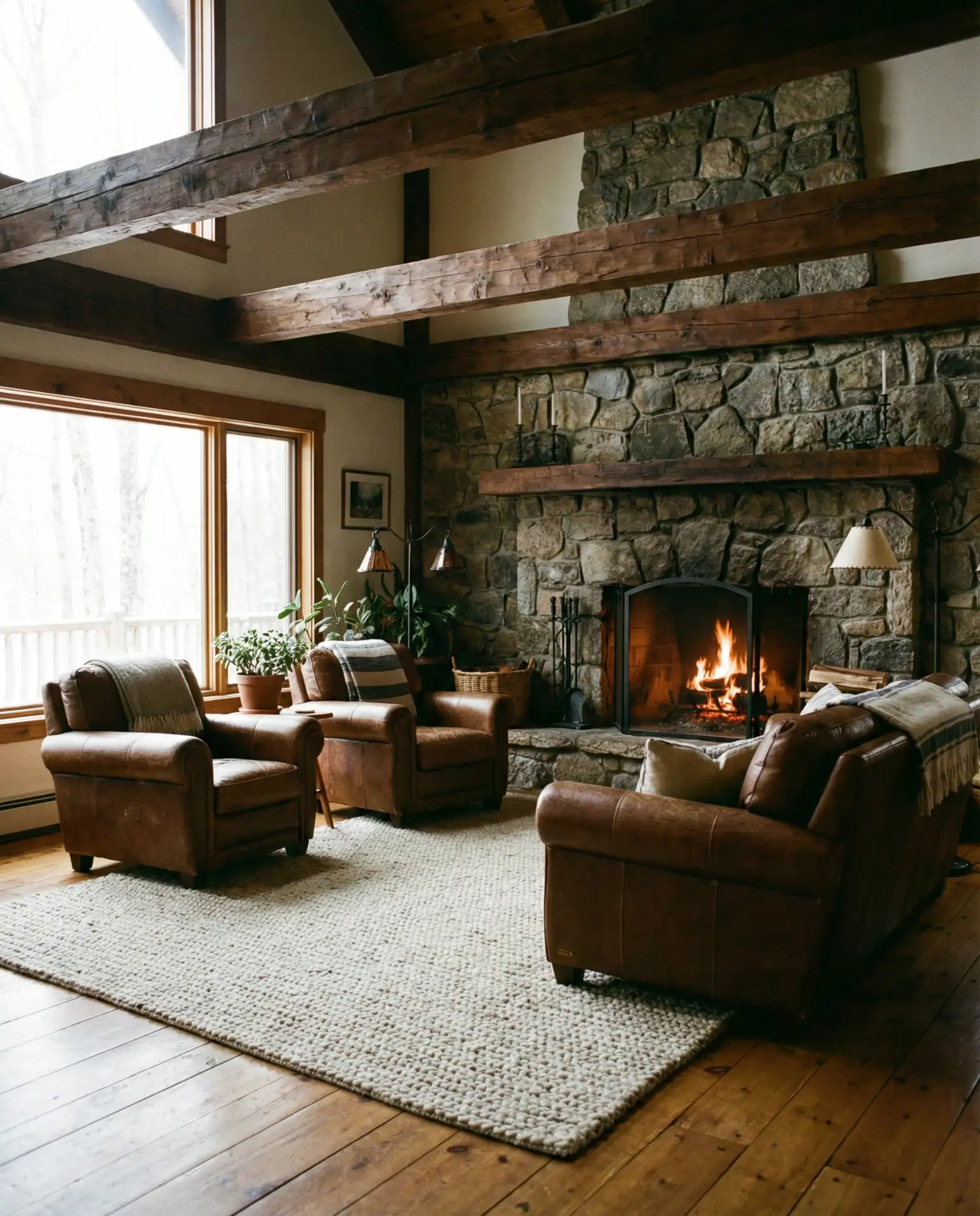 Rustic Exposed Beams and Stone 1