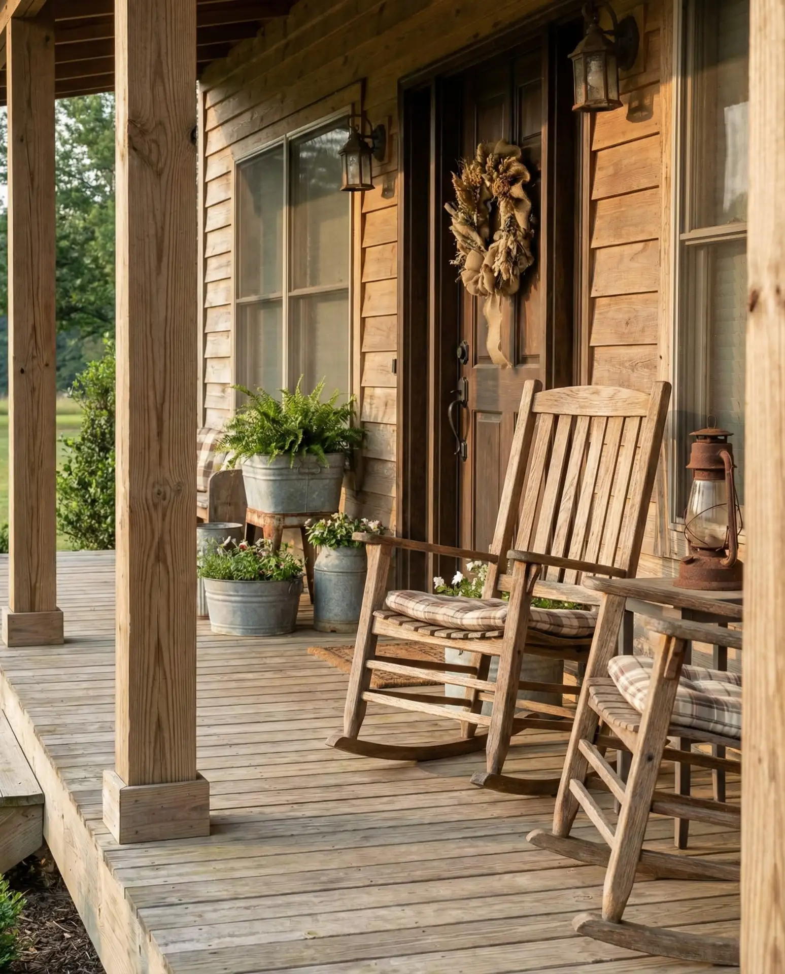 Rustic Front Porch with Natural Elements 1