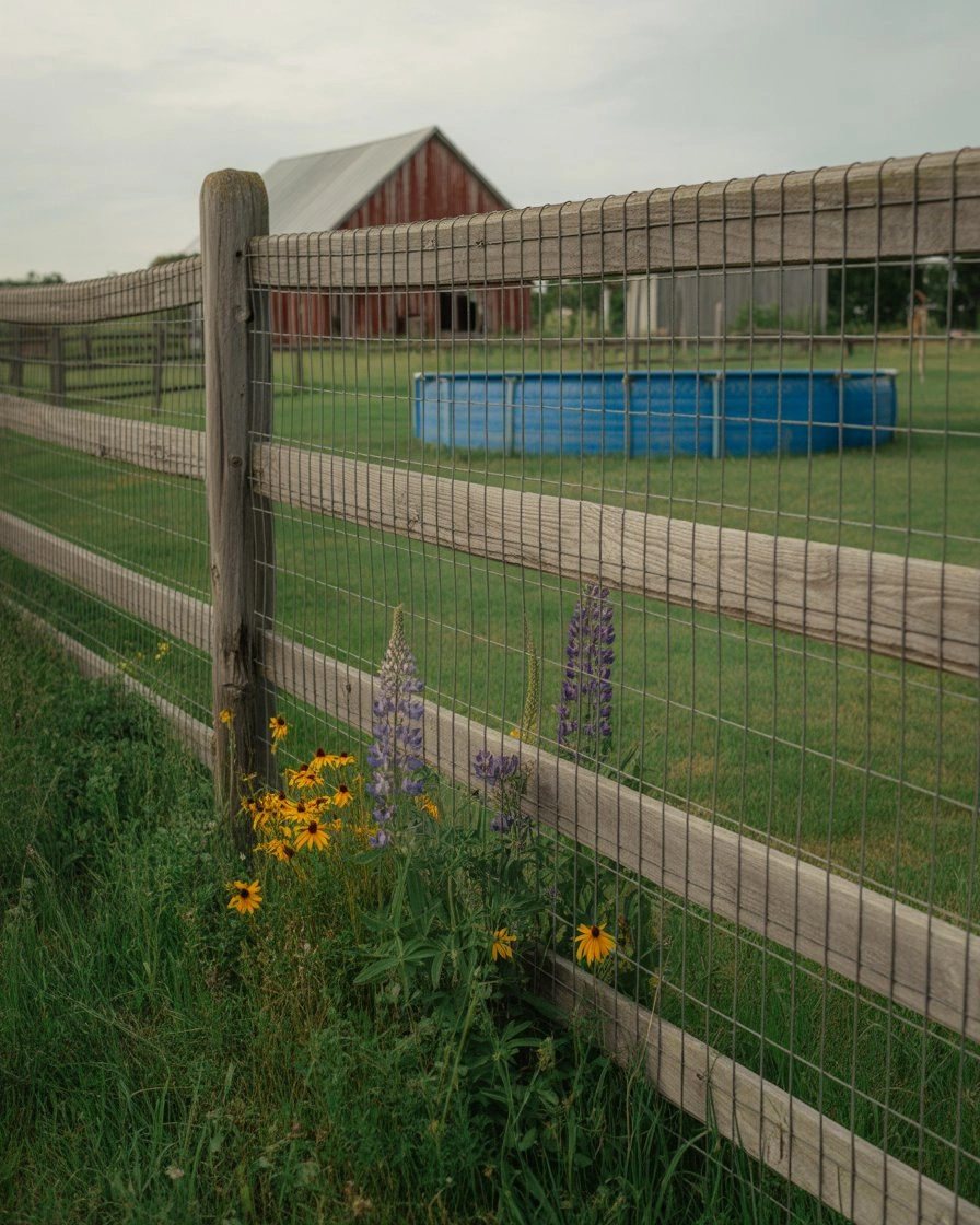 Rustic Split-Rail with Wire Mesh Insert 2