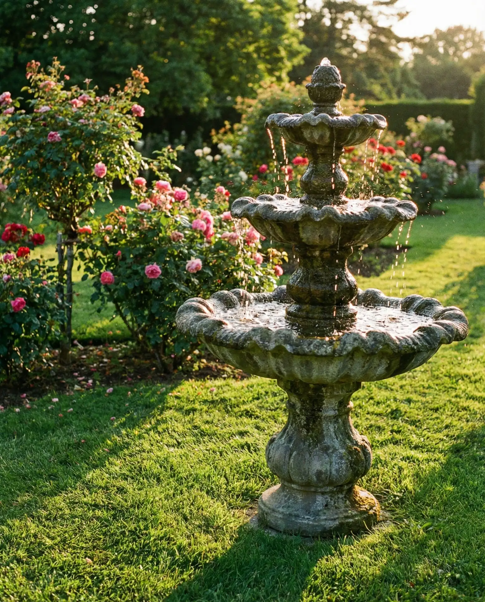Rustic Stone Tiered Fountain for Classic Elegance 1