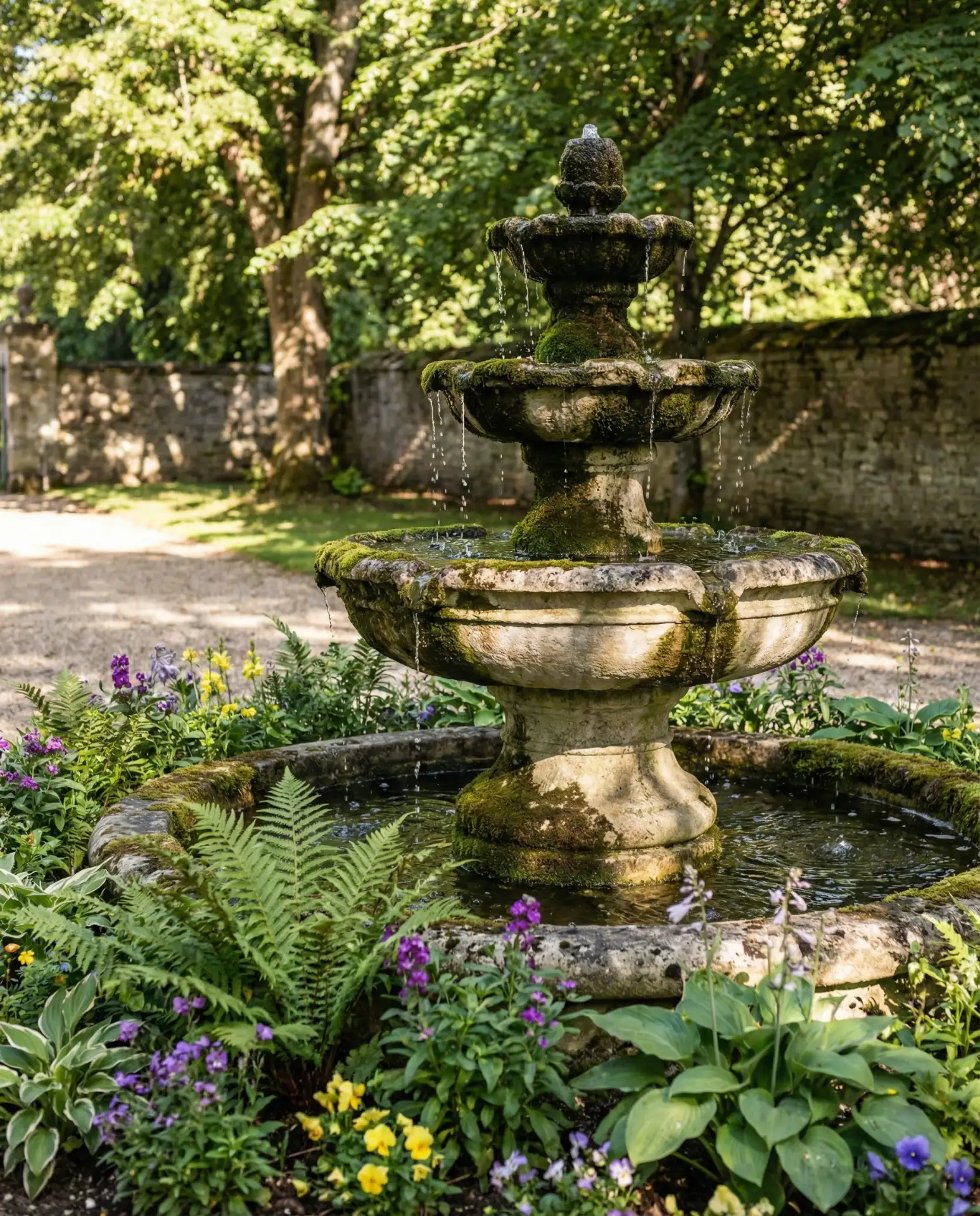 Rustic Stone Tiered Fountain for Classic Elegance 2