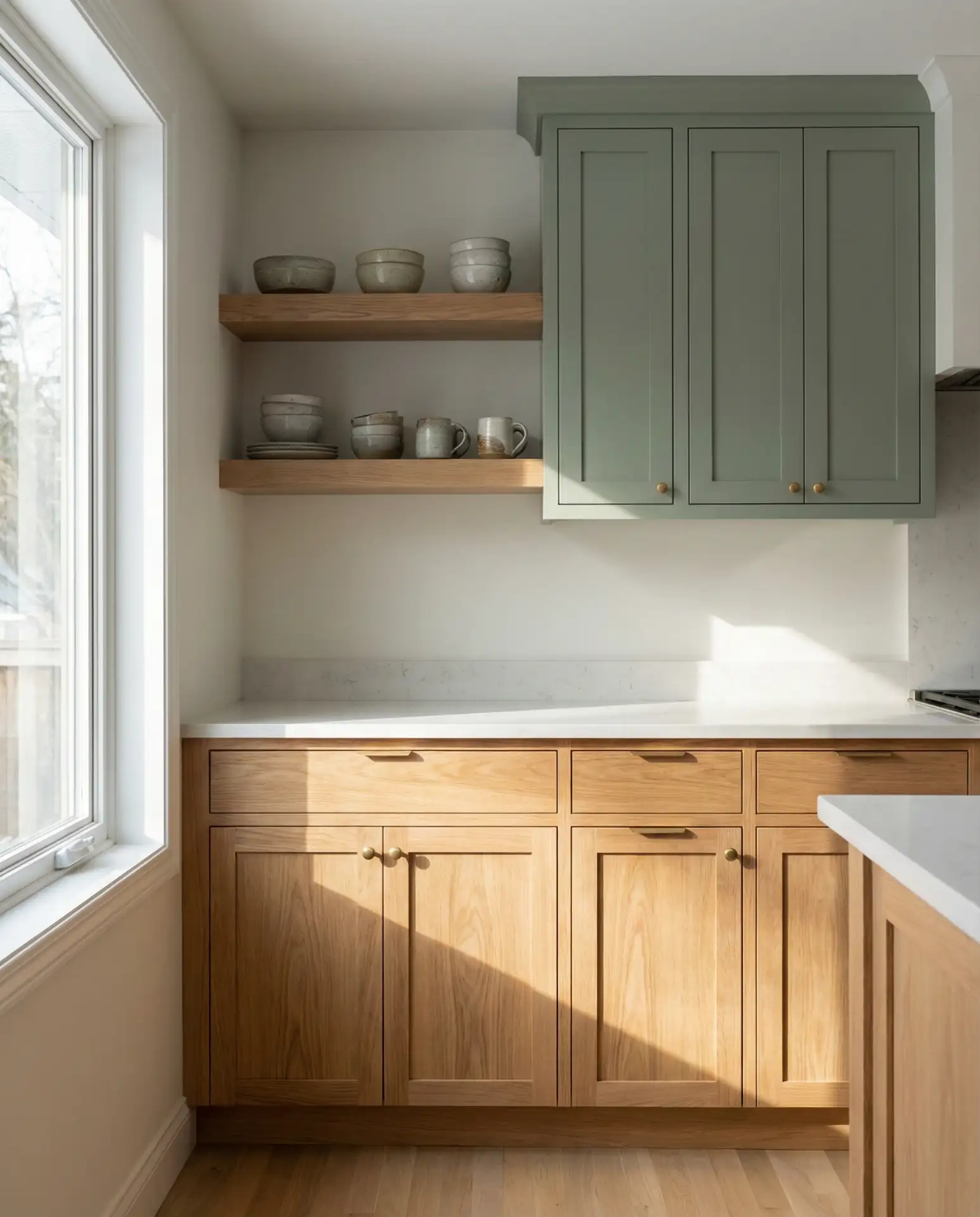 Sage Green Two-Tone Kitchen Cabinets 2