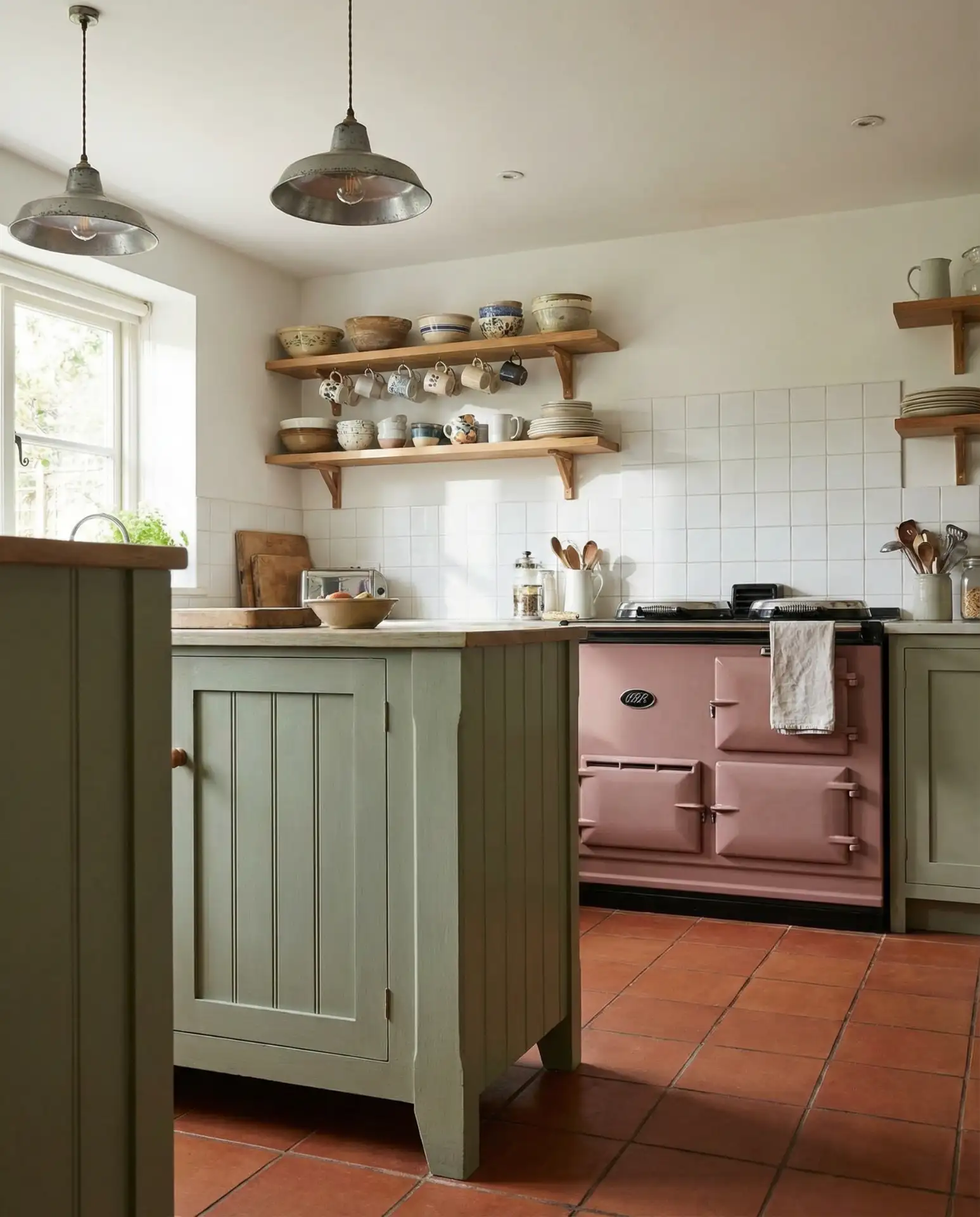 Sage Green and Pink Kitchen Colour Scheme 2