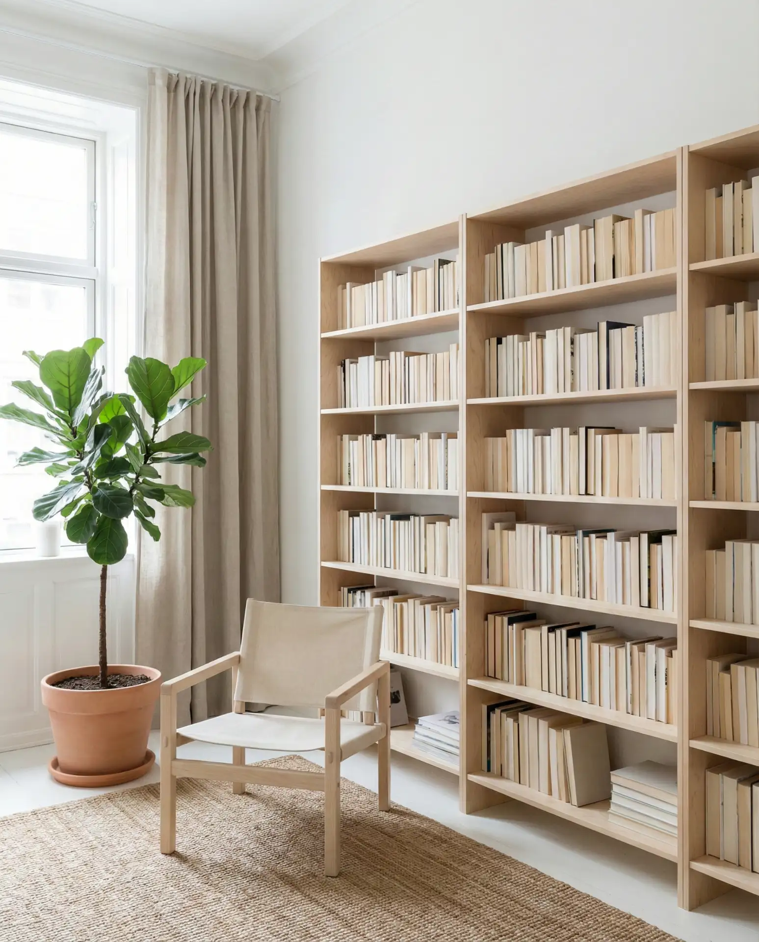 Scandinavian Light Wood Library 1